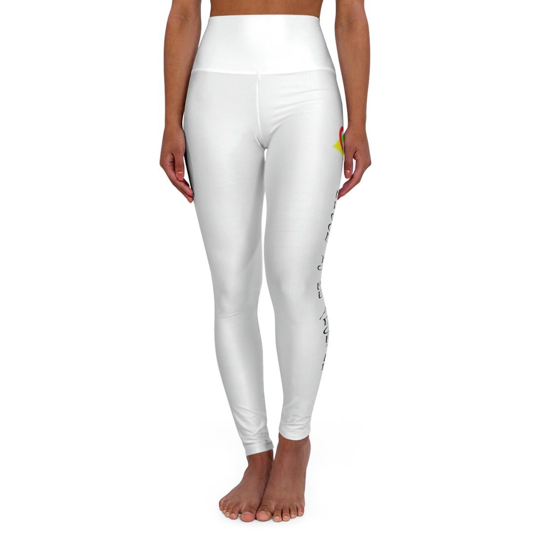 Proud to be Adopted - White High Waisted Yoga Leggings