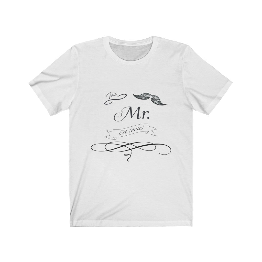 The Mr. Established Wedding Date Customizable - Unisex Jersey Short Sleeve Tee