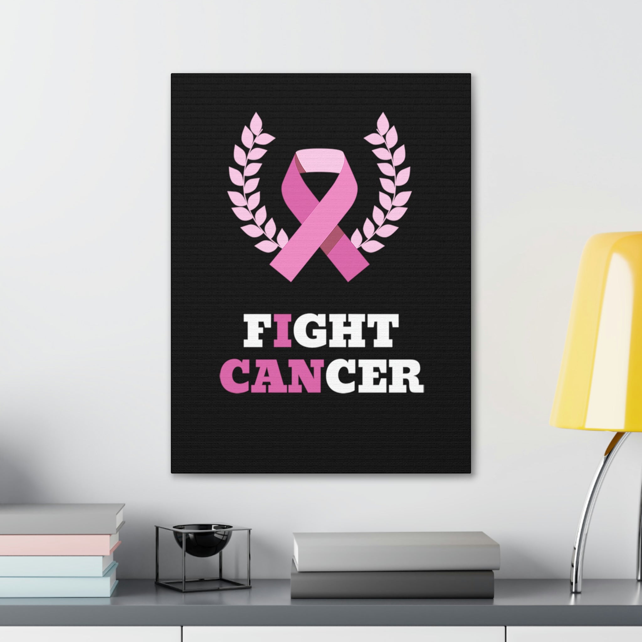 Fight Cancer I Can - Black Canvass Print