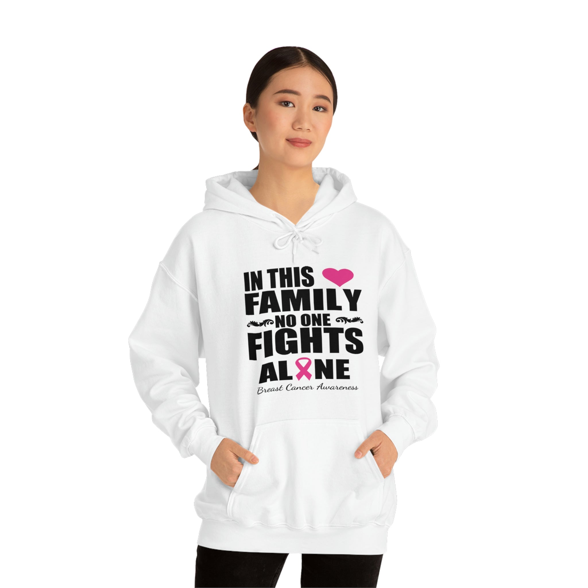 In This Family No One Fights Alone - Unisex Heavy Blend™ Hooded Sweatshirt