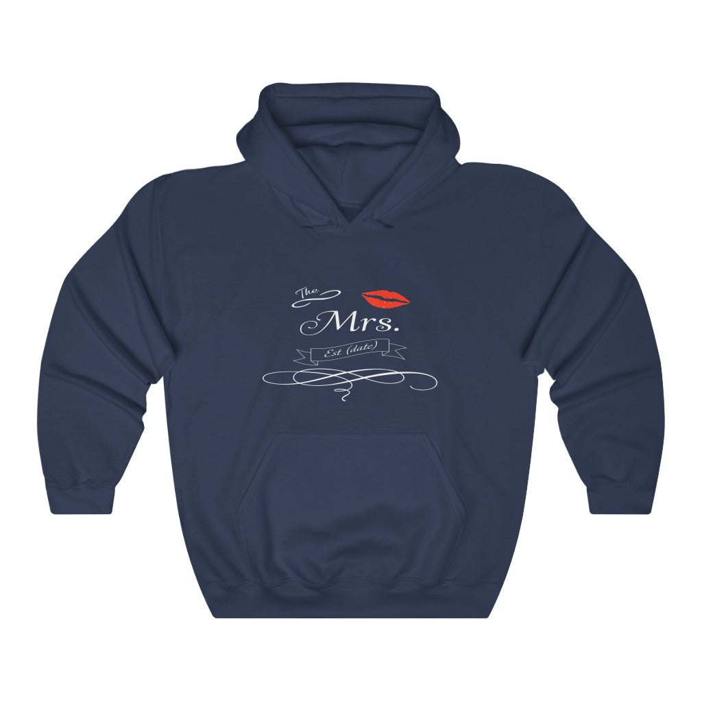 The Mrs. Established Wedding Date Customizable - Unisex Heavy Blend™ Hooded Sweatshirt