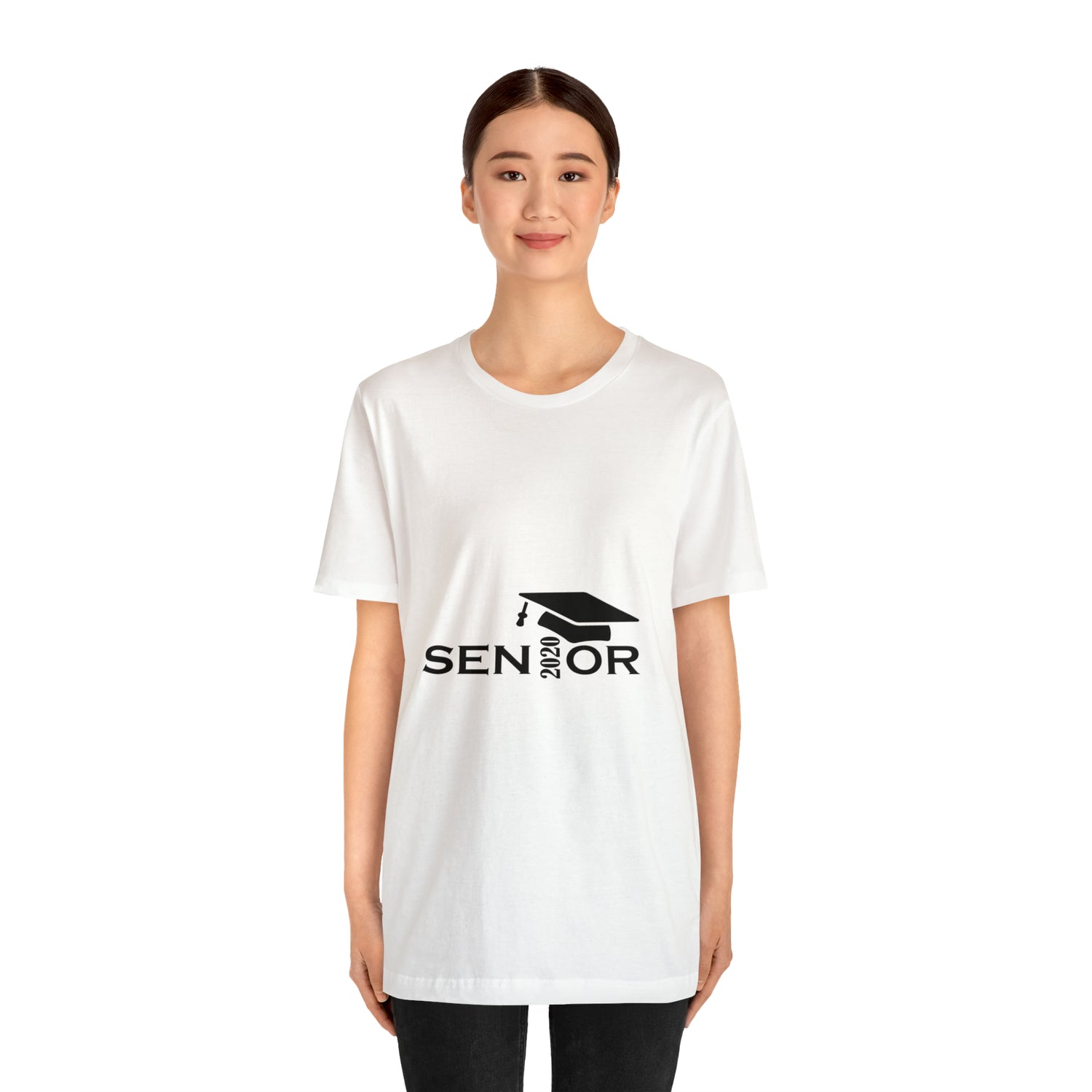 Senior Cap With Class Year Customizable - Unisex Jersey Short Sleeve Tee