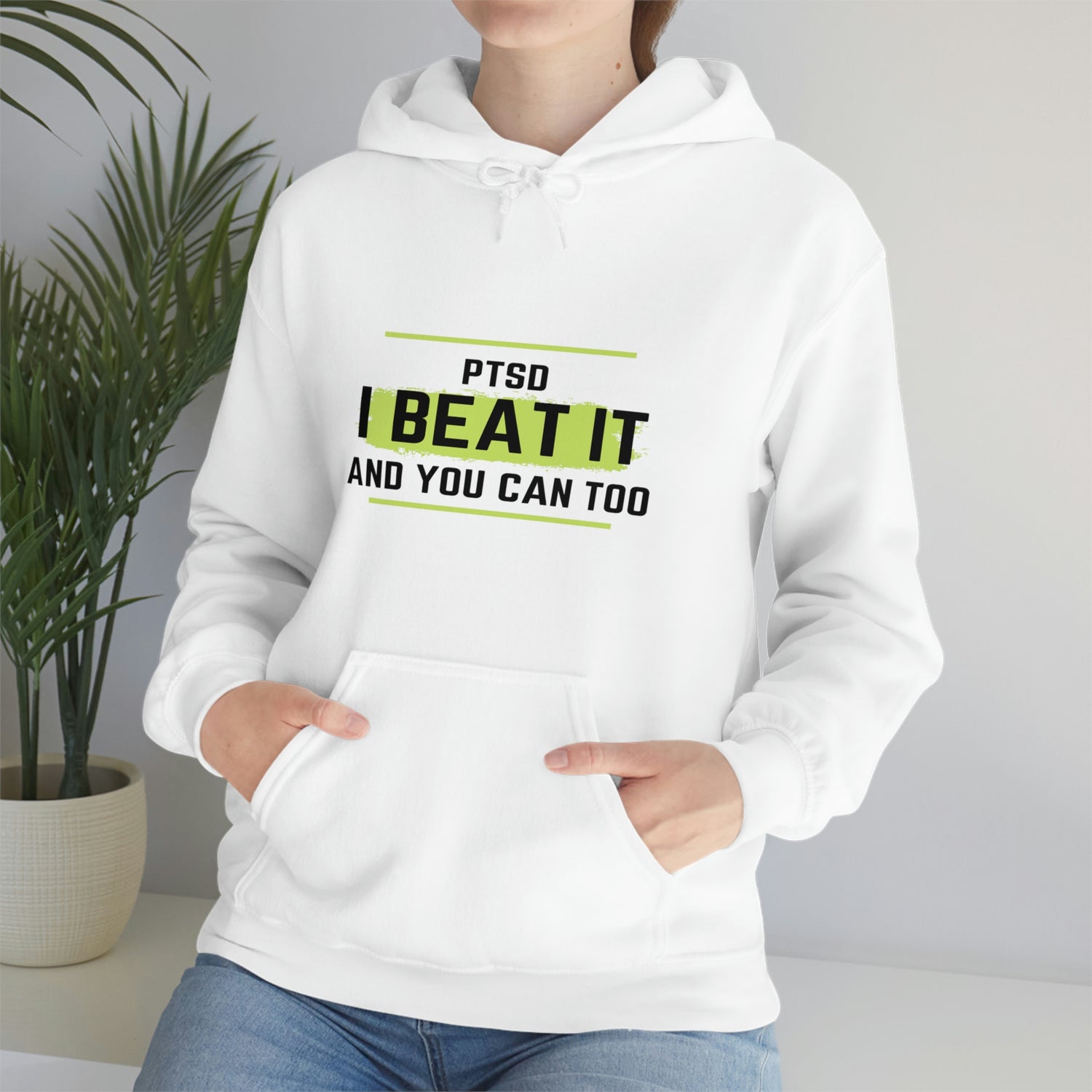 PTSD I Beat It You Can Too - Unisex Heavy Blend™ Hooded Sweatshirt