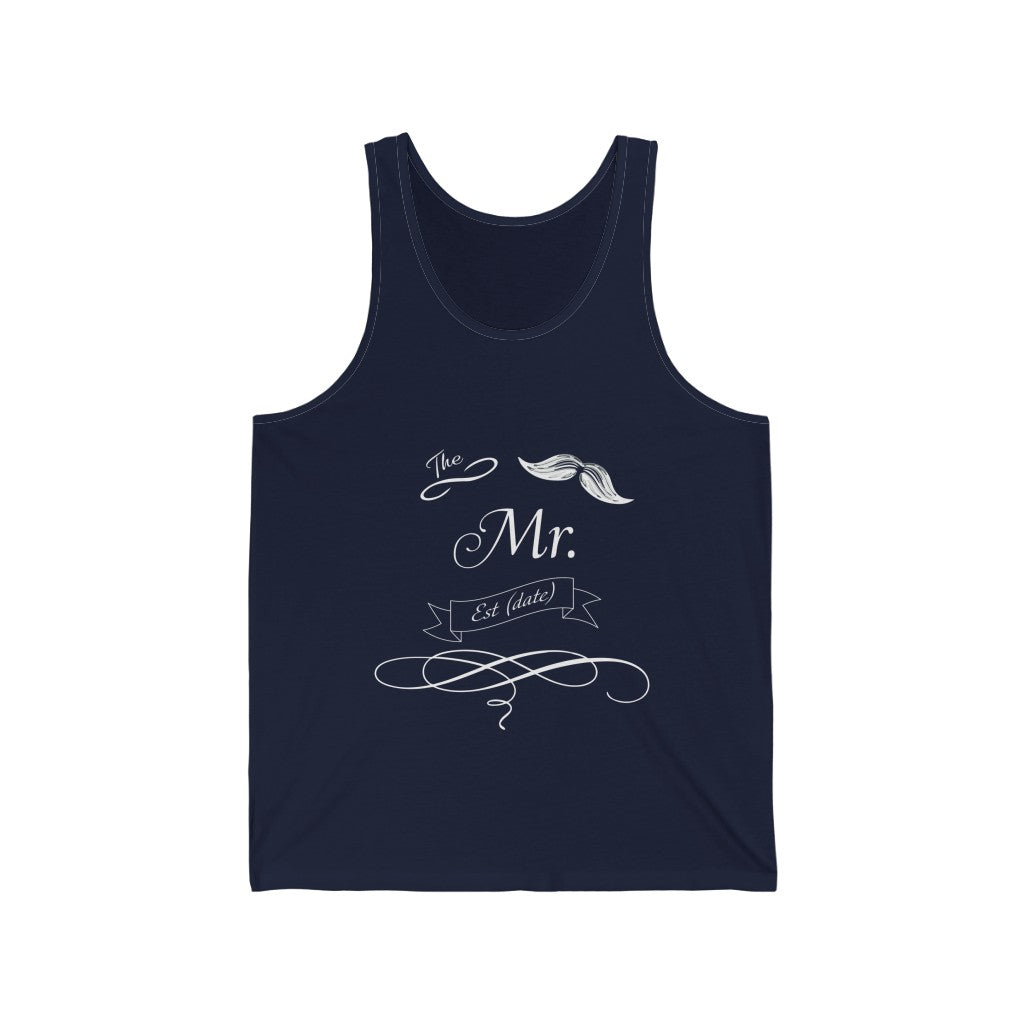 The Mr. Established Wedding Date Customizable - Unisex Jersey Tank Top