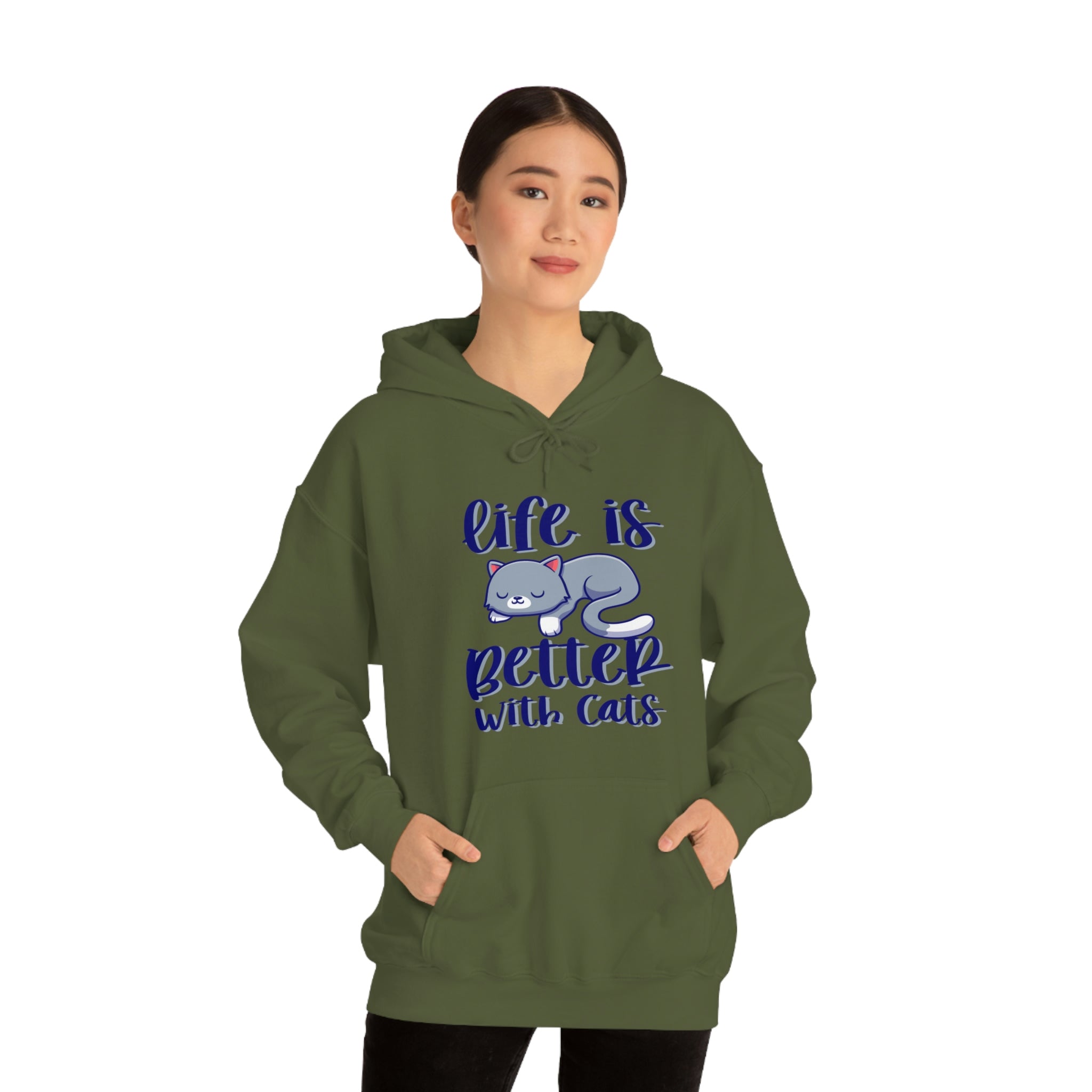 Life Is Better With Cats - Unisex Heavy Blend™ Hooded Sweatshirt