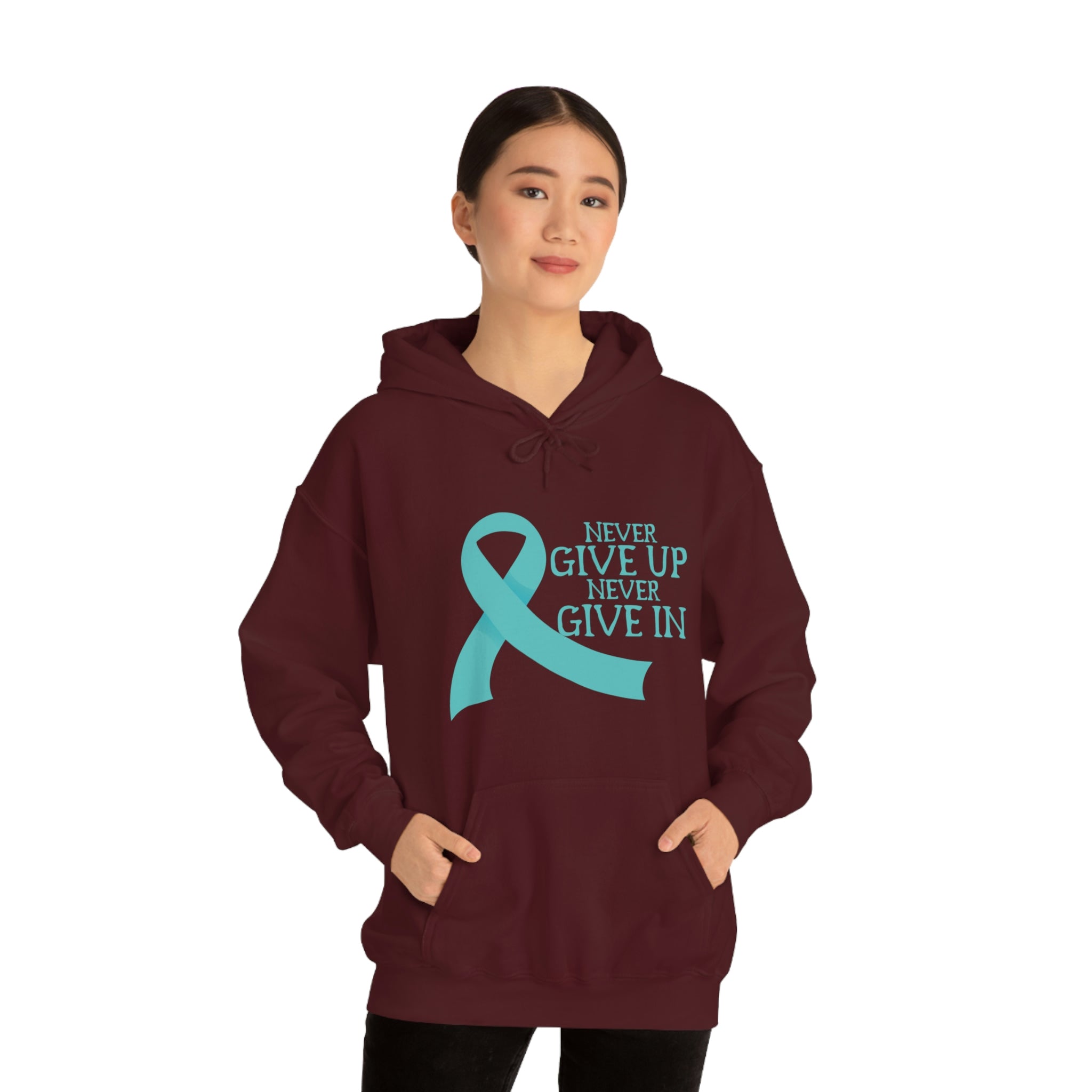 Never Give Up Never Give In - Unisex Heavy Blend™ Hooded Sweatshirt