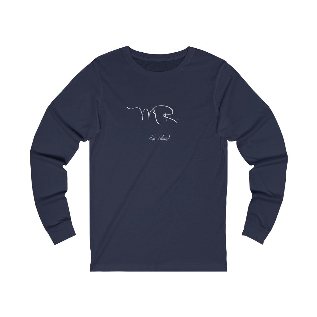 Mr. Established Wedding Date Customizable - Unisex Jersey Long Sleeve Tee