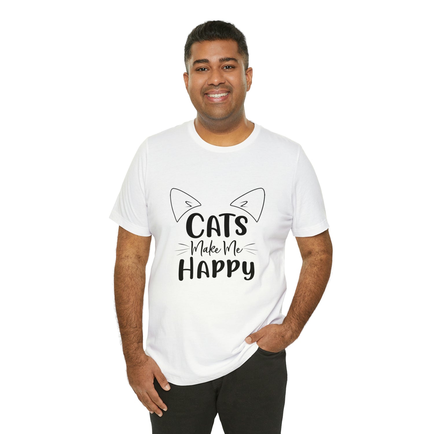 Cats Make Me Happy - Unisex Jersey Short Sleeve Tee