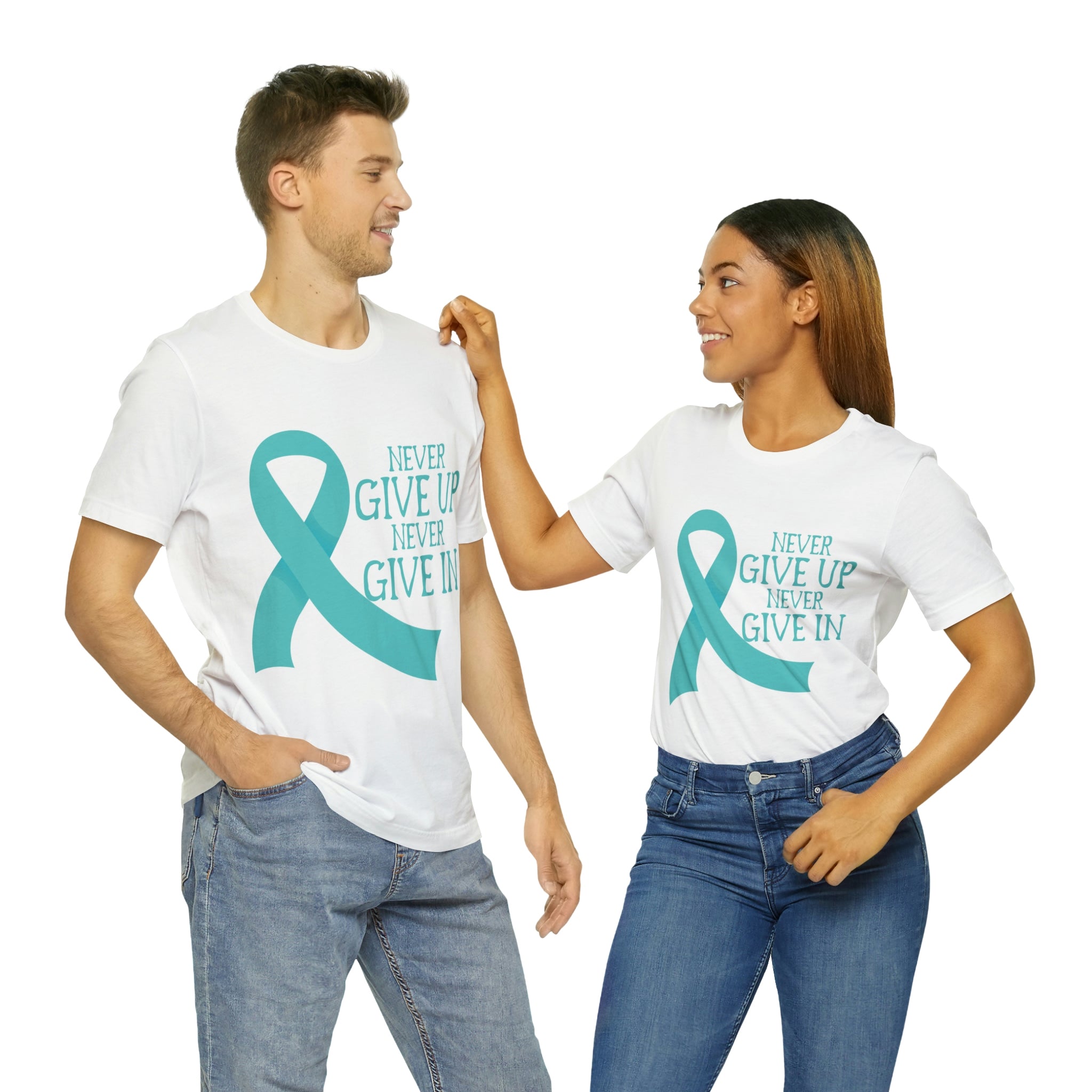 Never Give Up Never Give In - Unisex Jersey Short Sleeve Tee