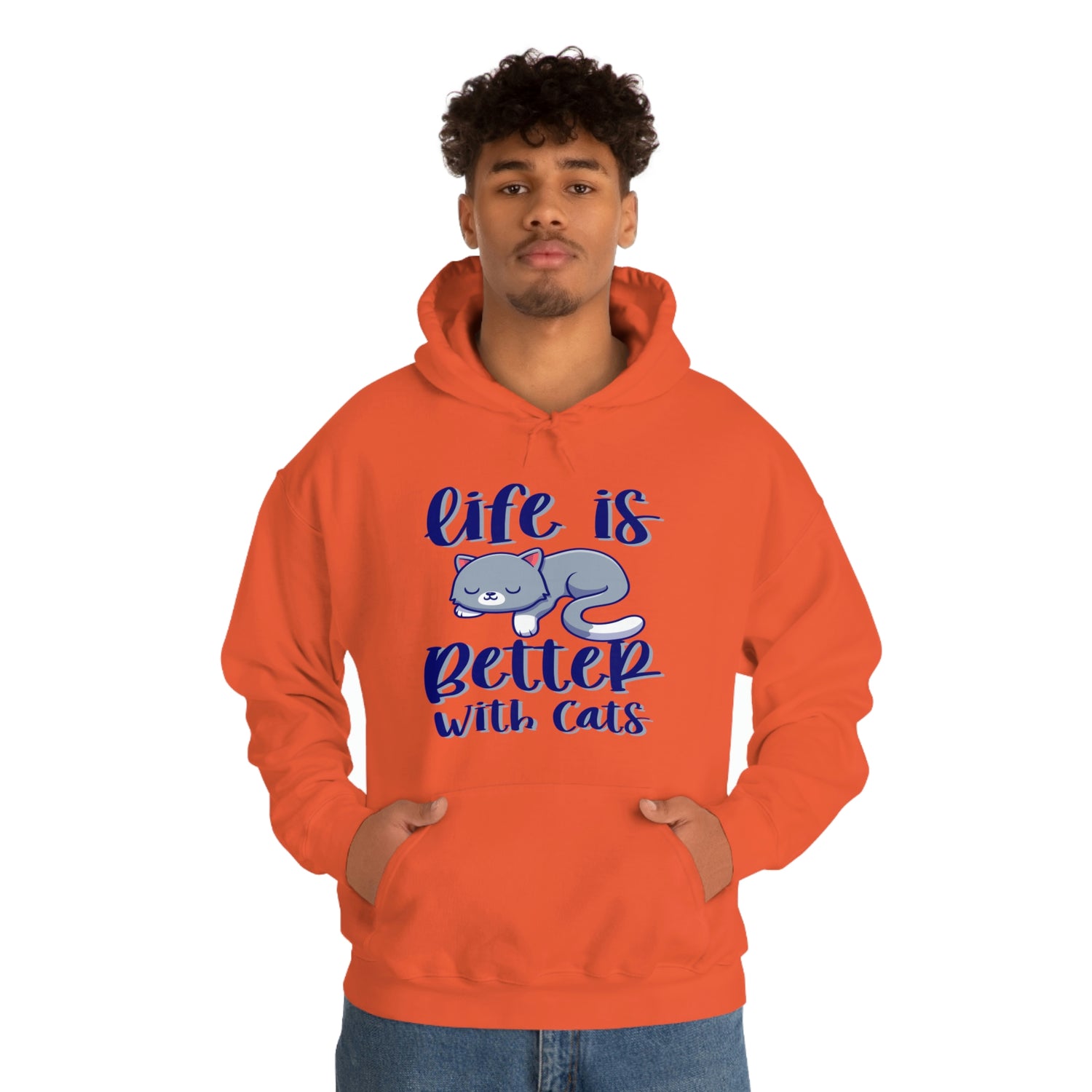 Life Is Better With Cats - Unisex Heavy Blend™ Hooded Sweatshirt