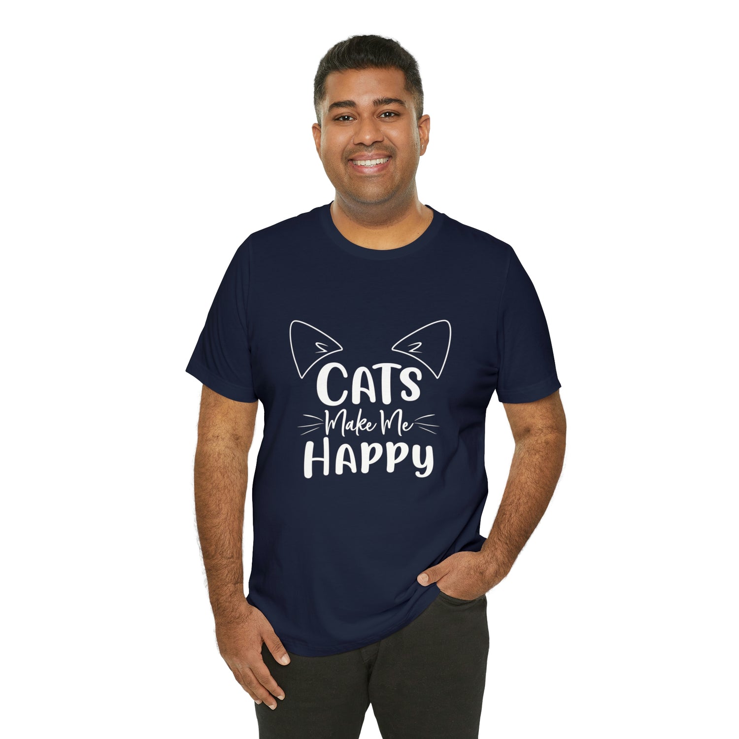 Cats Make Me Happy - Unisex Jersey Short Sleeve Tee