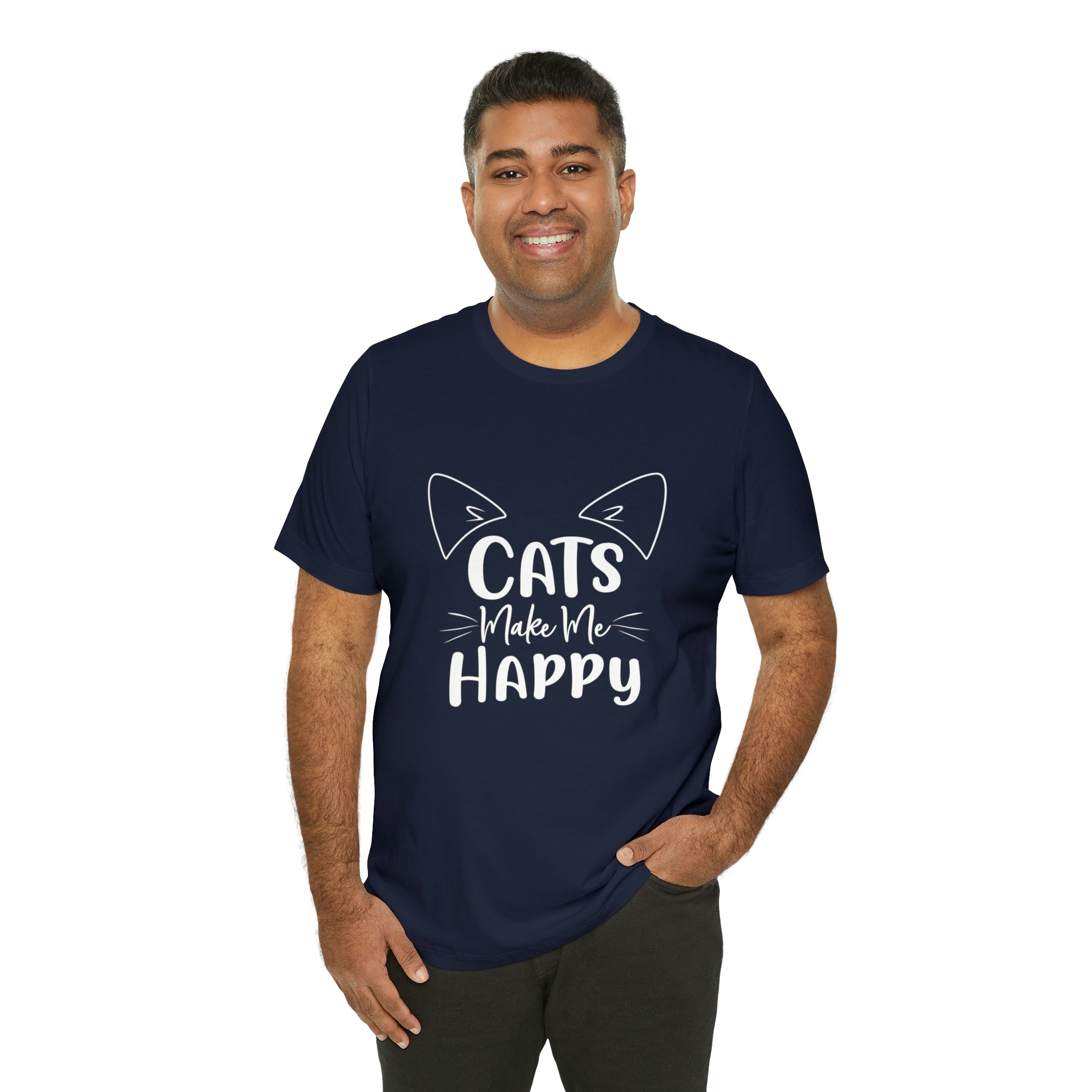 Cats Make Me Happy - Unisex Jersey Short Sleeve Tee