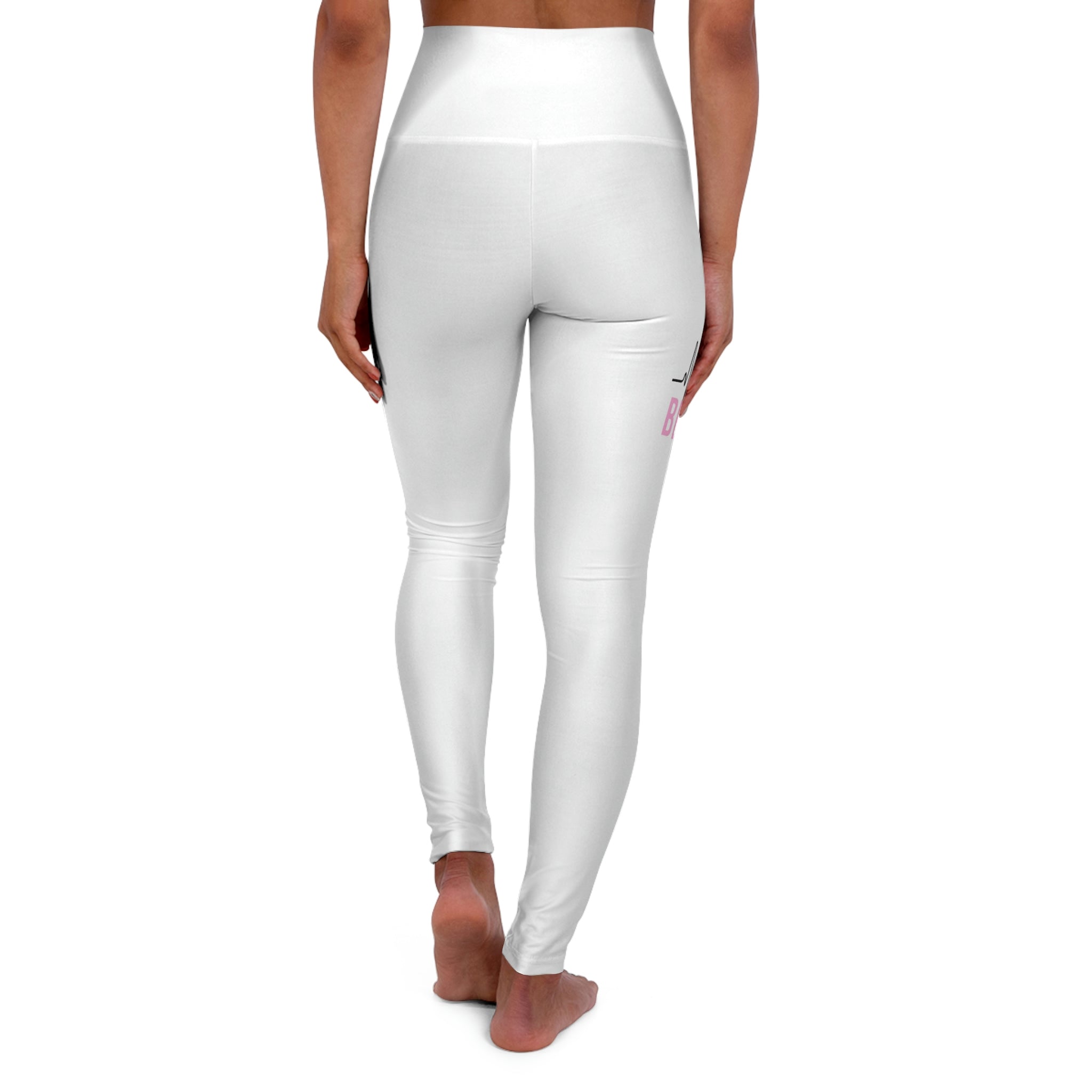 Believe - White High Waisted Yoga Leggings