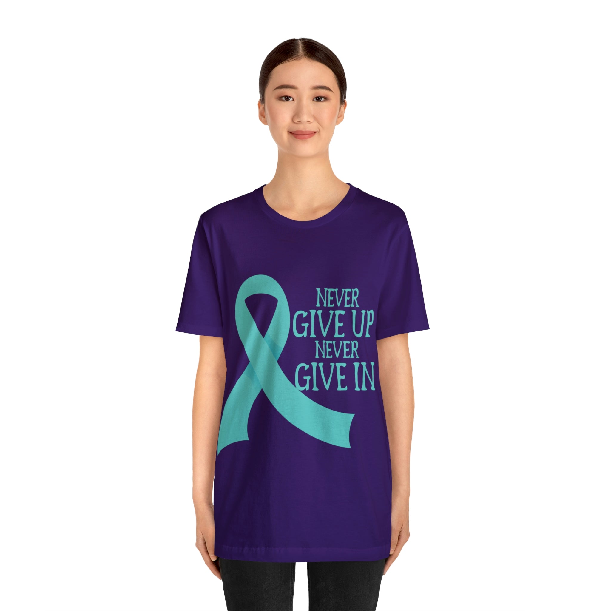 Never Give Up Never Give In - Unisex Jersey Short Sleeve Tee