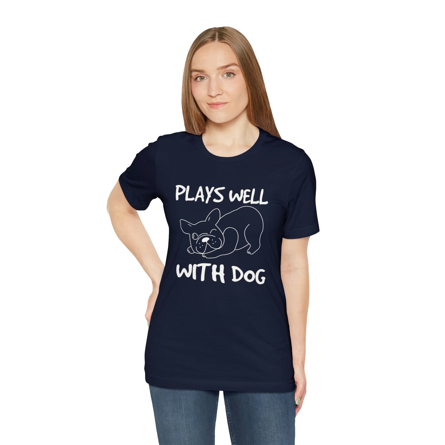 Plays Well With Dog - Unisex Jersey Short Sleeve Tee