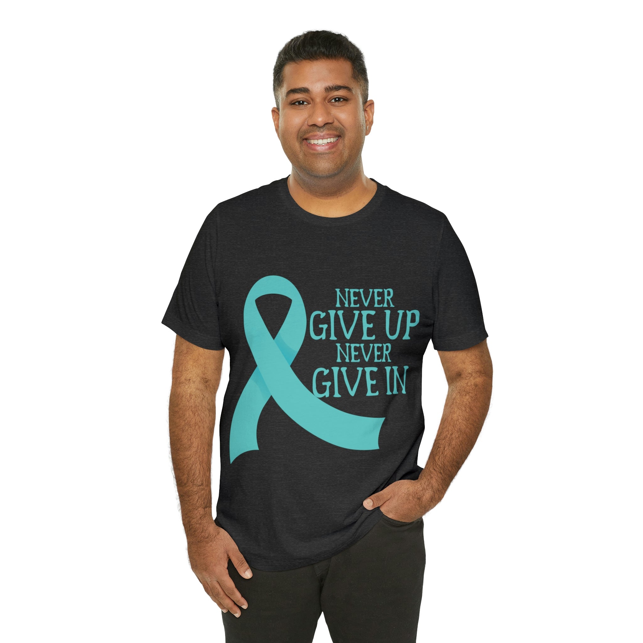 Never Give Up Never Give In - Unisex Jersey Short Sleeve Tee