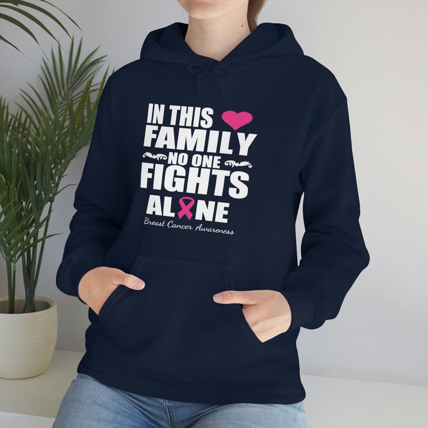 In This Family No One Fights Alone - Unisex Heavy Blend™ Hooded Sweatshirt