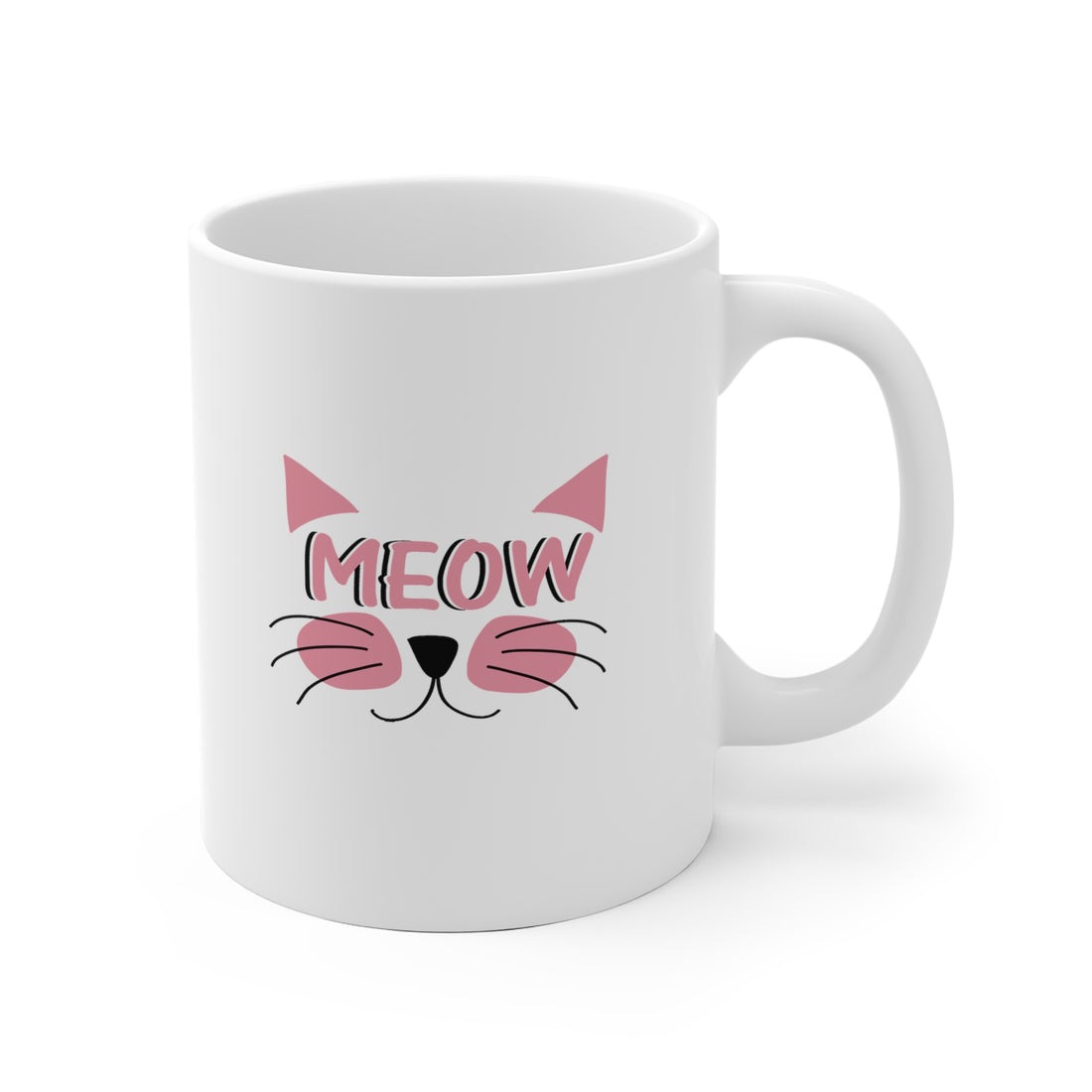 Meow - White Ceramic Mug 2 sizes Available