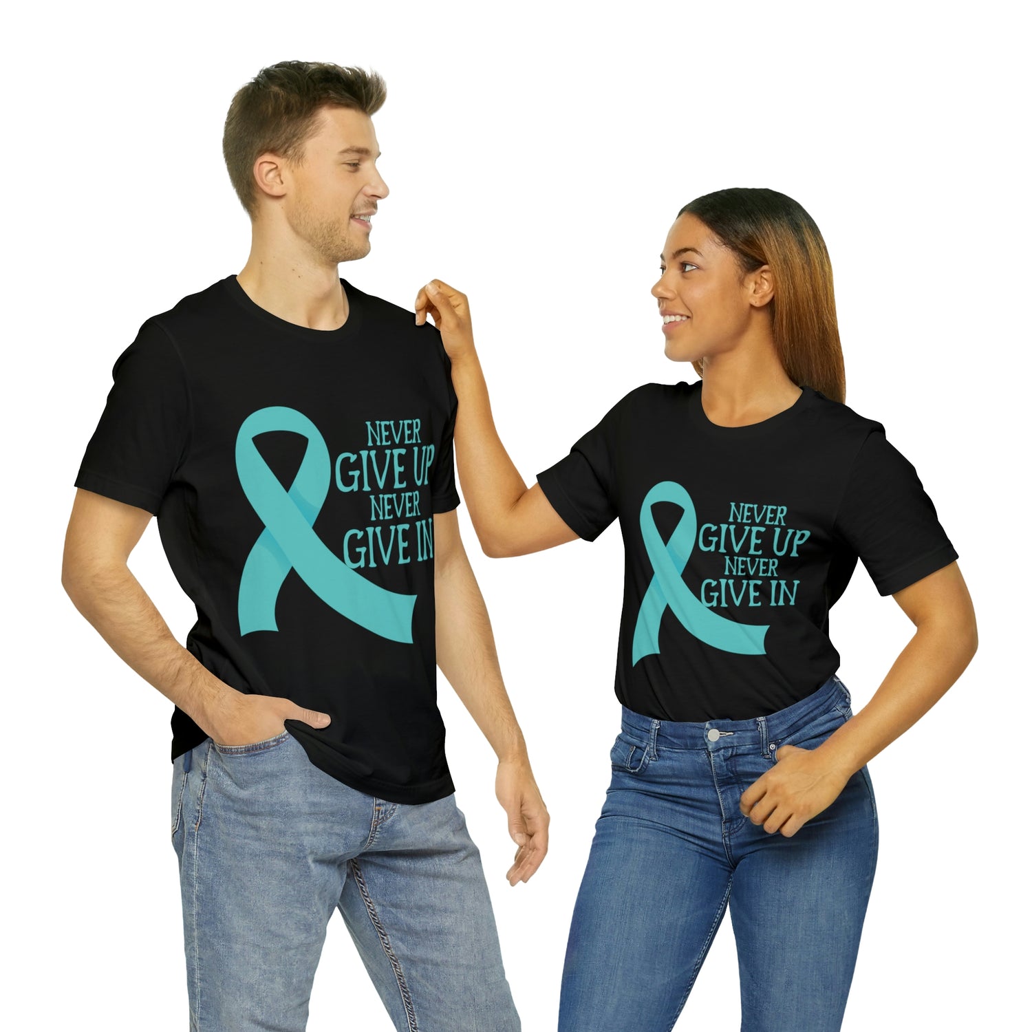Never Give Up Never Give In - Unisex Jersey Short Sleeve Tee