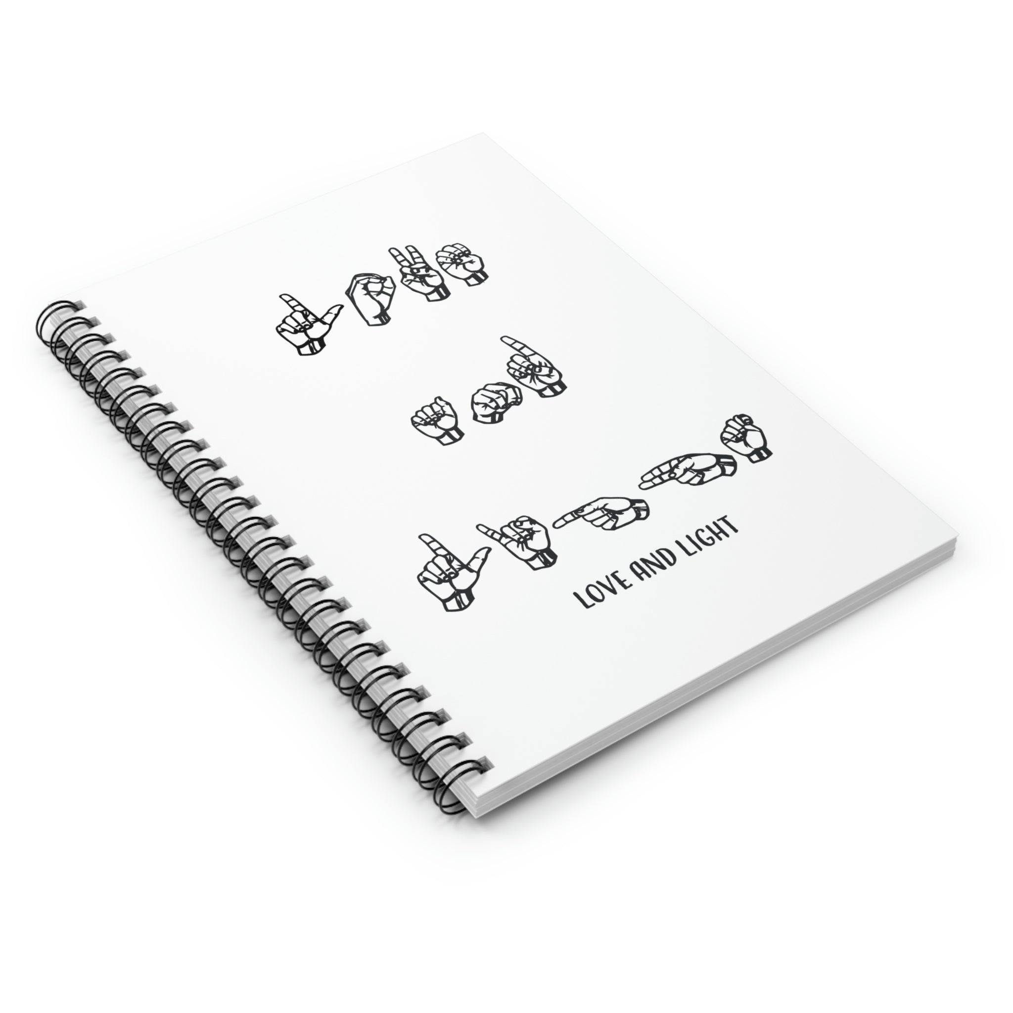 ASL - Love & Light - Spiral Notebook - Ruled Line