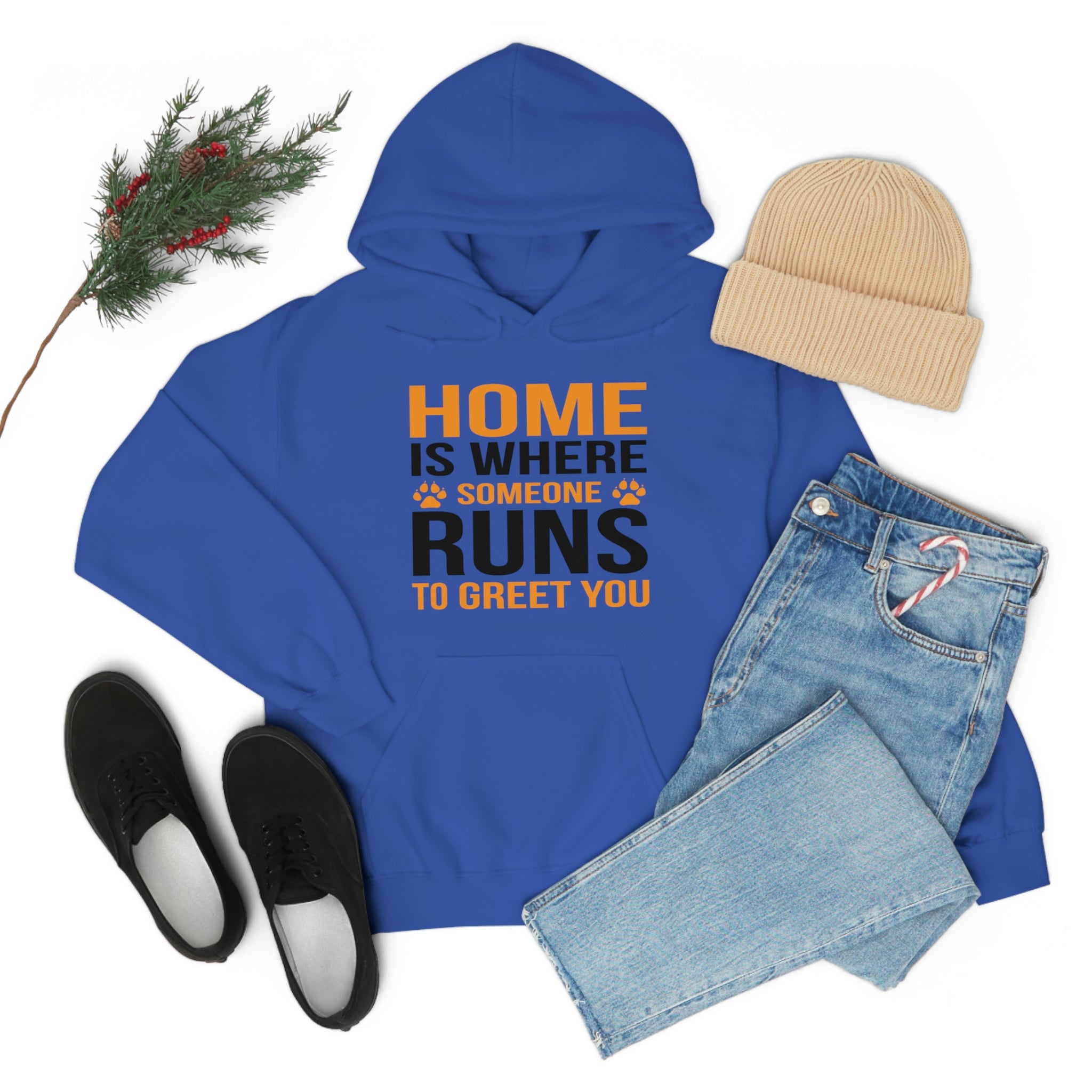 Home Is Where Someone Runs To Greet You - Unisex Heavy Blend™ Hooded Sweatshirt