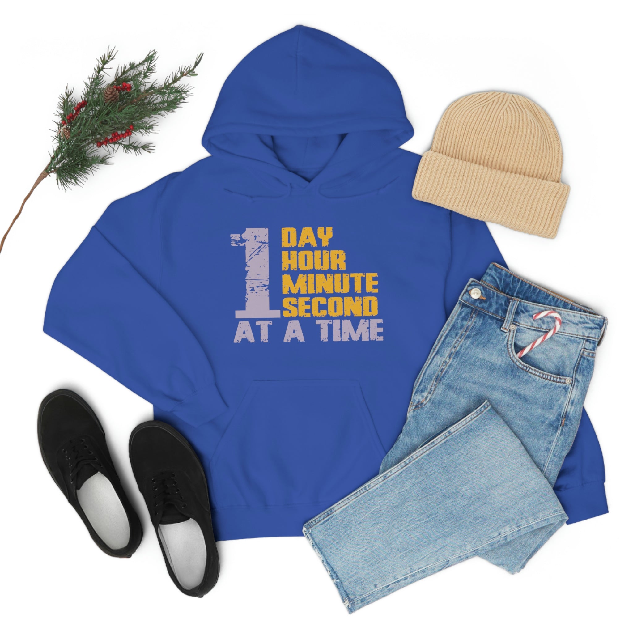 1 Day Hour Minute Second At A Time - Unisex Heavy Blend™ Hooded Sweatshirt
