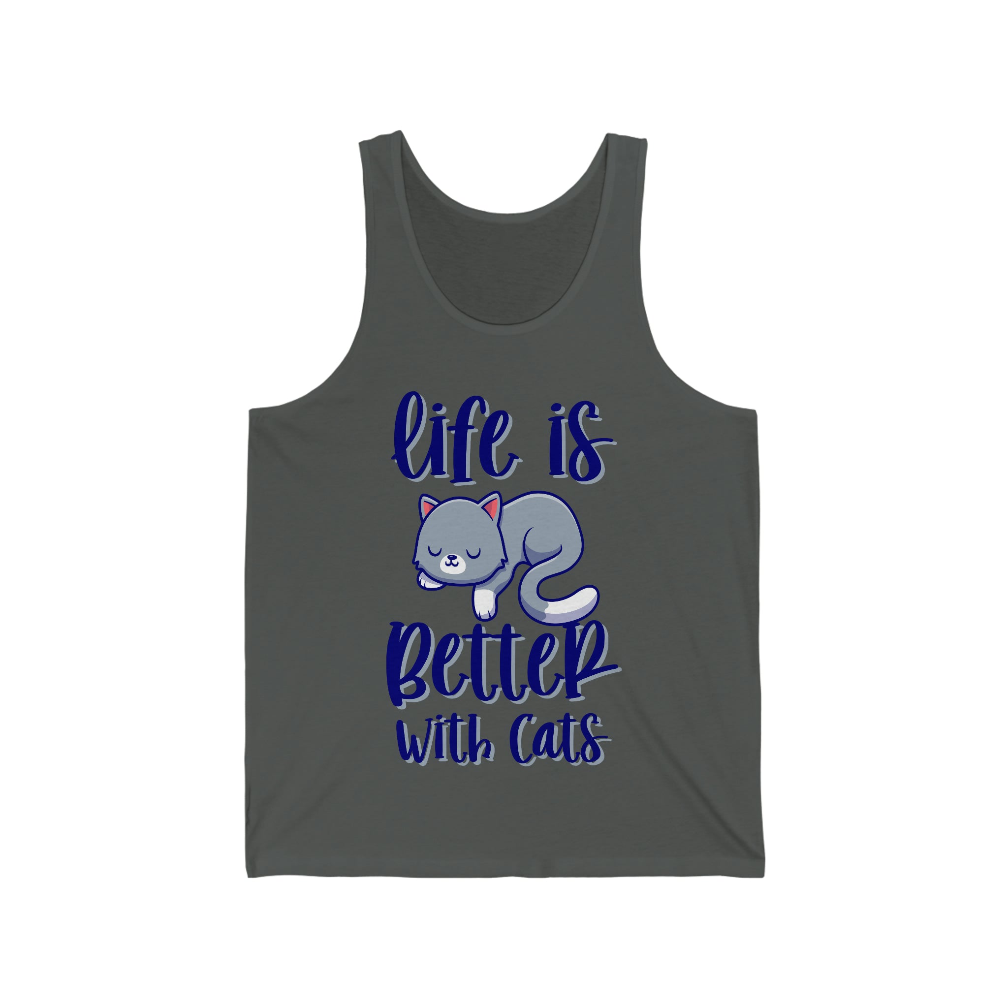 Life Is Better With Cats - Unisex Jersey Tank Top