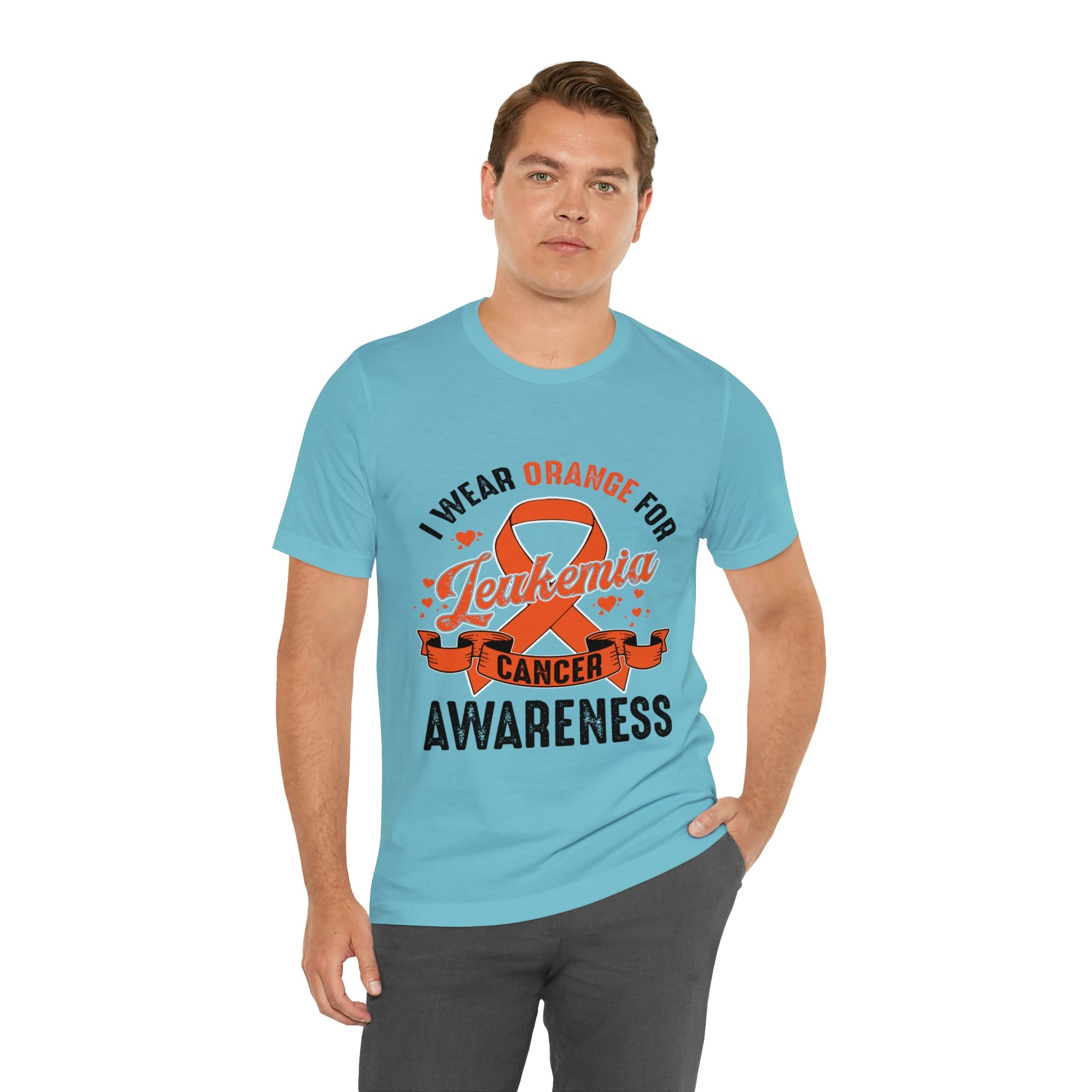 I Wear Orange For Leukemia Cancer Awareness - Unisex Jersey Short Sleeve Tee