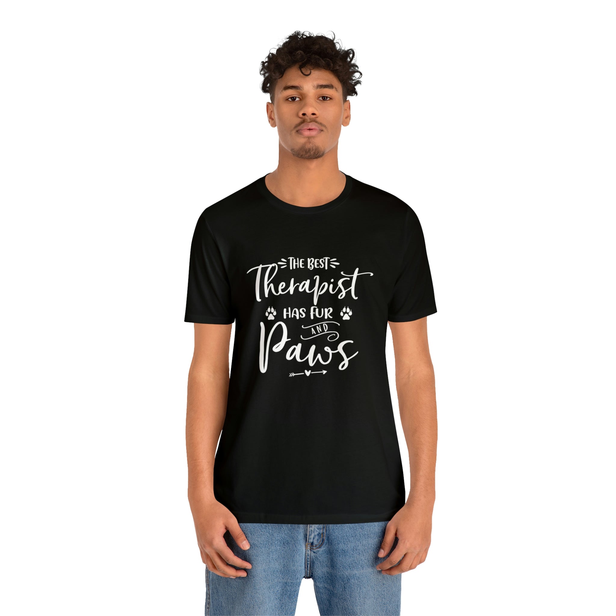 The Best Therapist Has Fur & Paws - Unisex Jersey Short Sleeve Tee