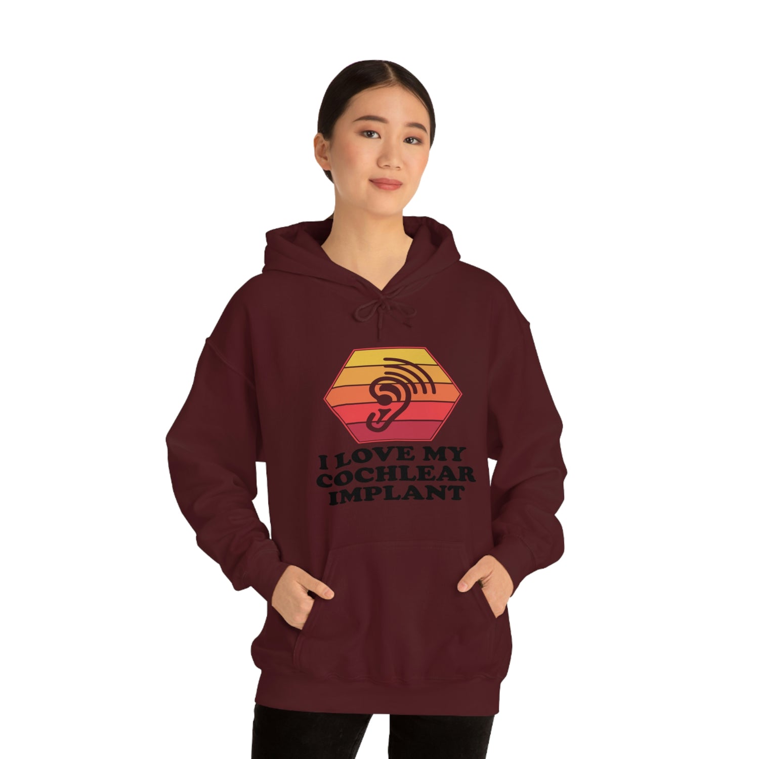 I Love My Cochlear Implant  - Unisex Heavy Blend™ Hooded Sweatshirt