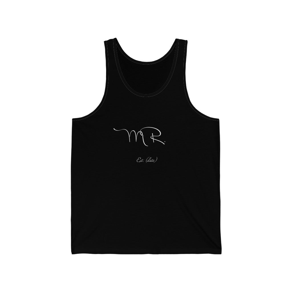 Mr. Established Wedding Date Customizable - Unisex Jersey Tank Top