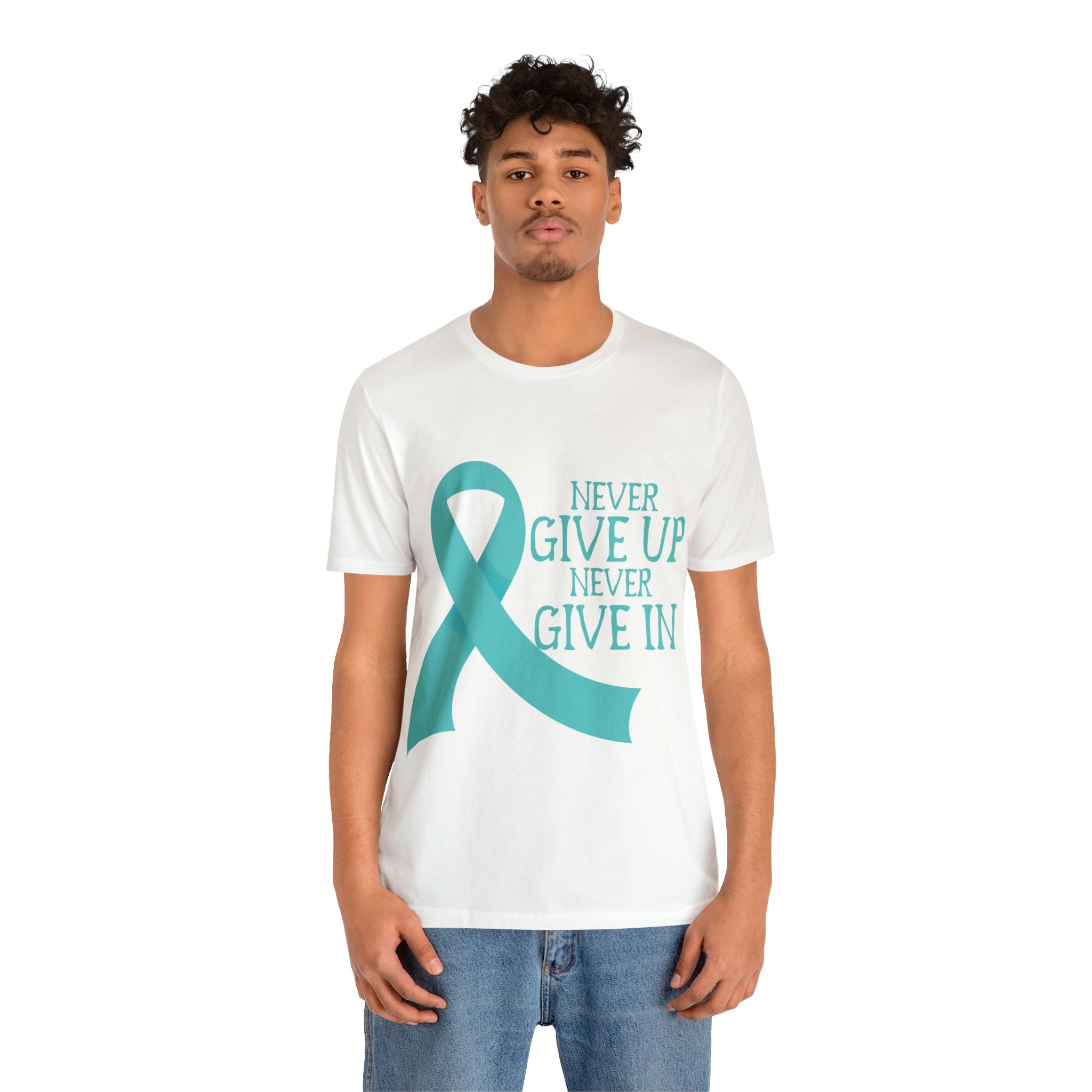 Never Give Up Never Give In - Unisex Jersey Short Sleeve Tee