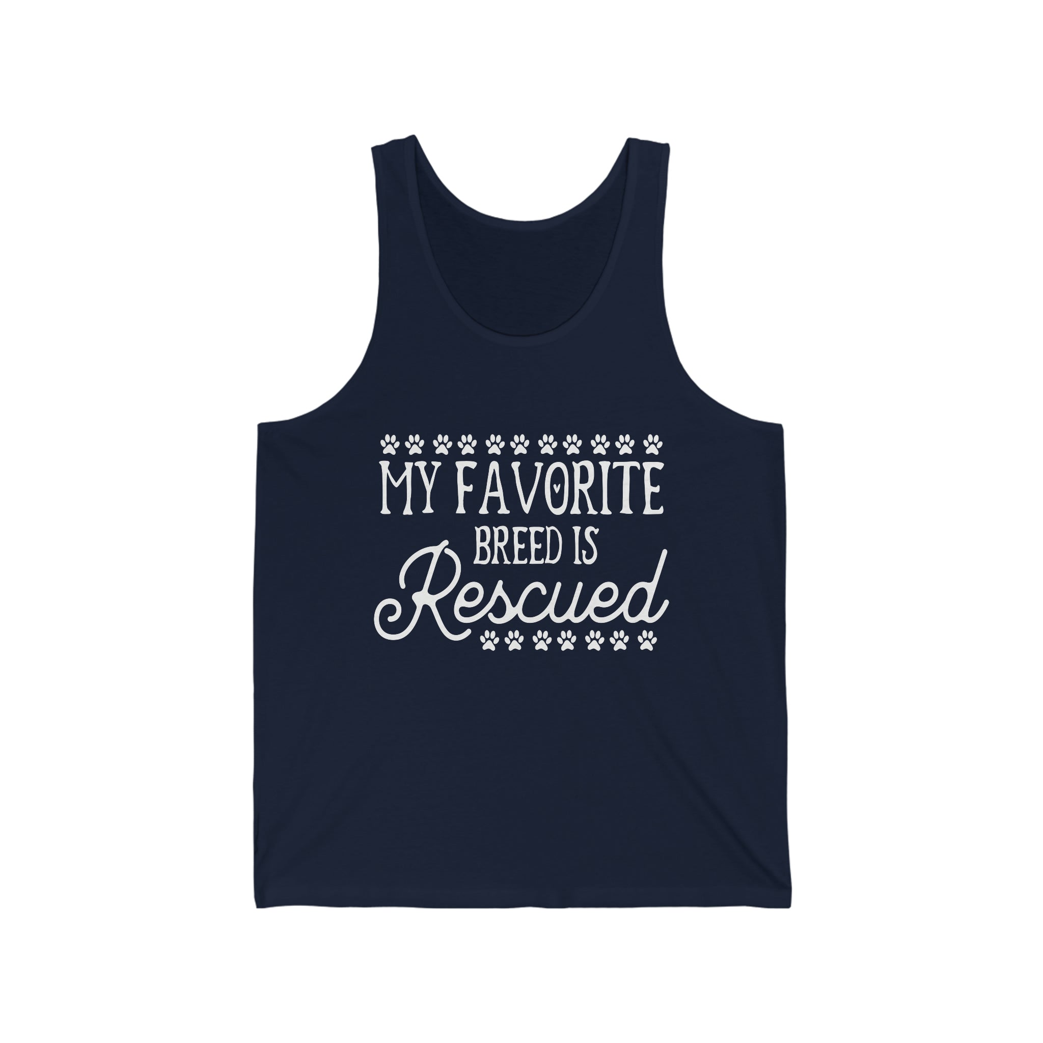 My Favorite Breed Is Rescued - Unisex Jersey Tank Top