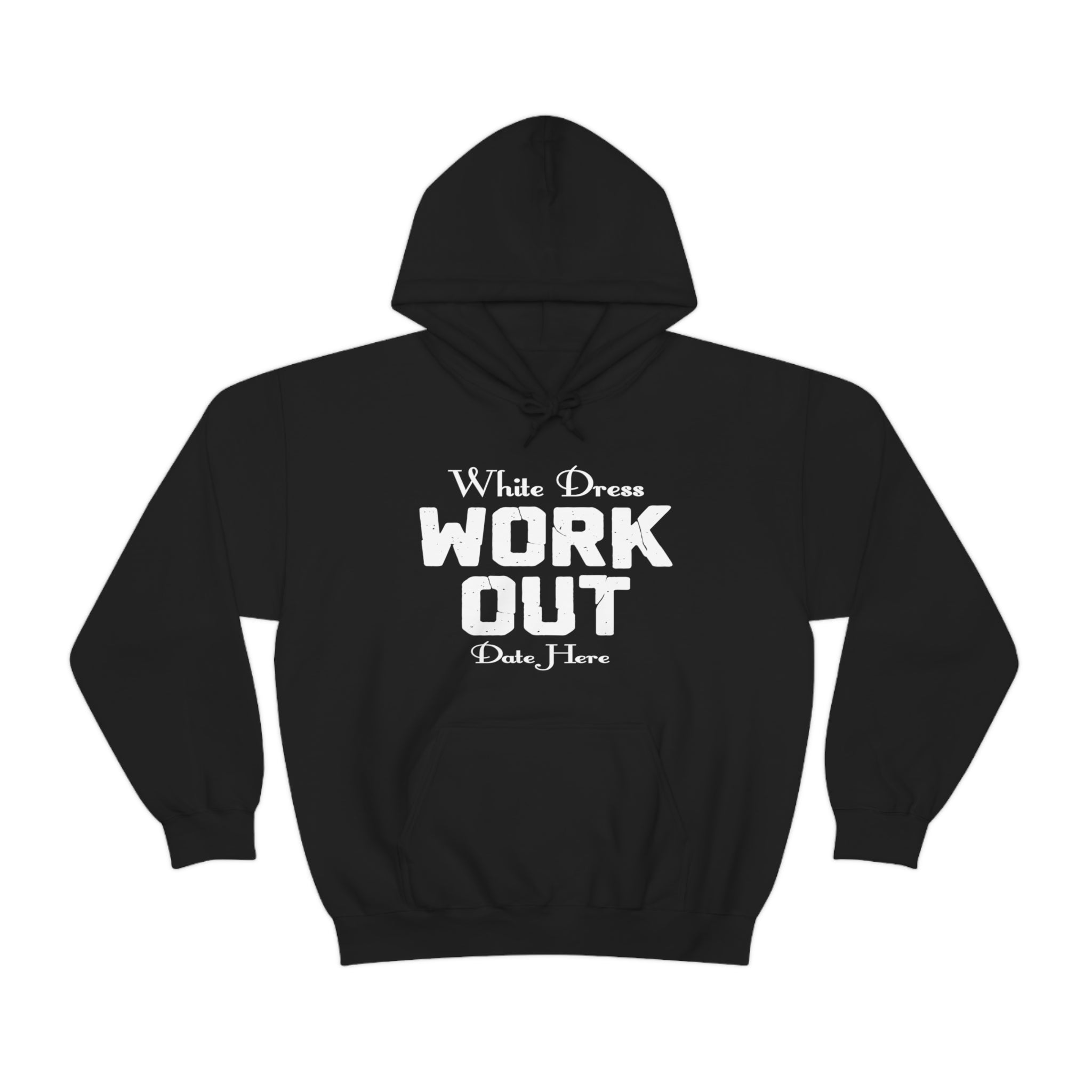 White Dress Work Out Wedding Date Customizable - Unisex Heavy Blend™ Hooded Sweatshirt