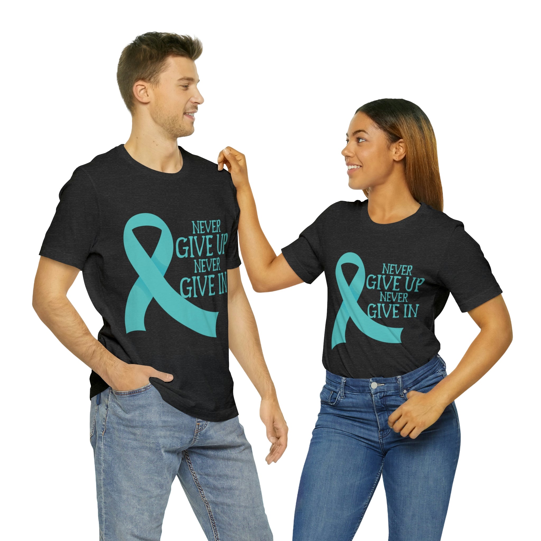 Never Give Up Never Give In - Unisex Jersey Short Sleeve Tee
