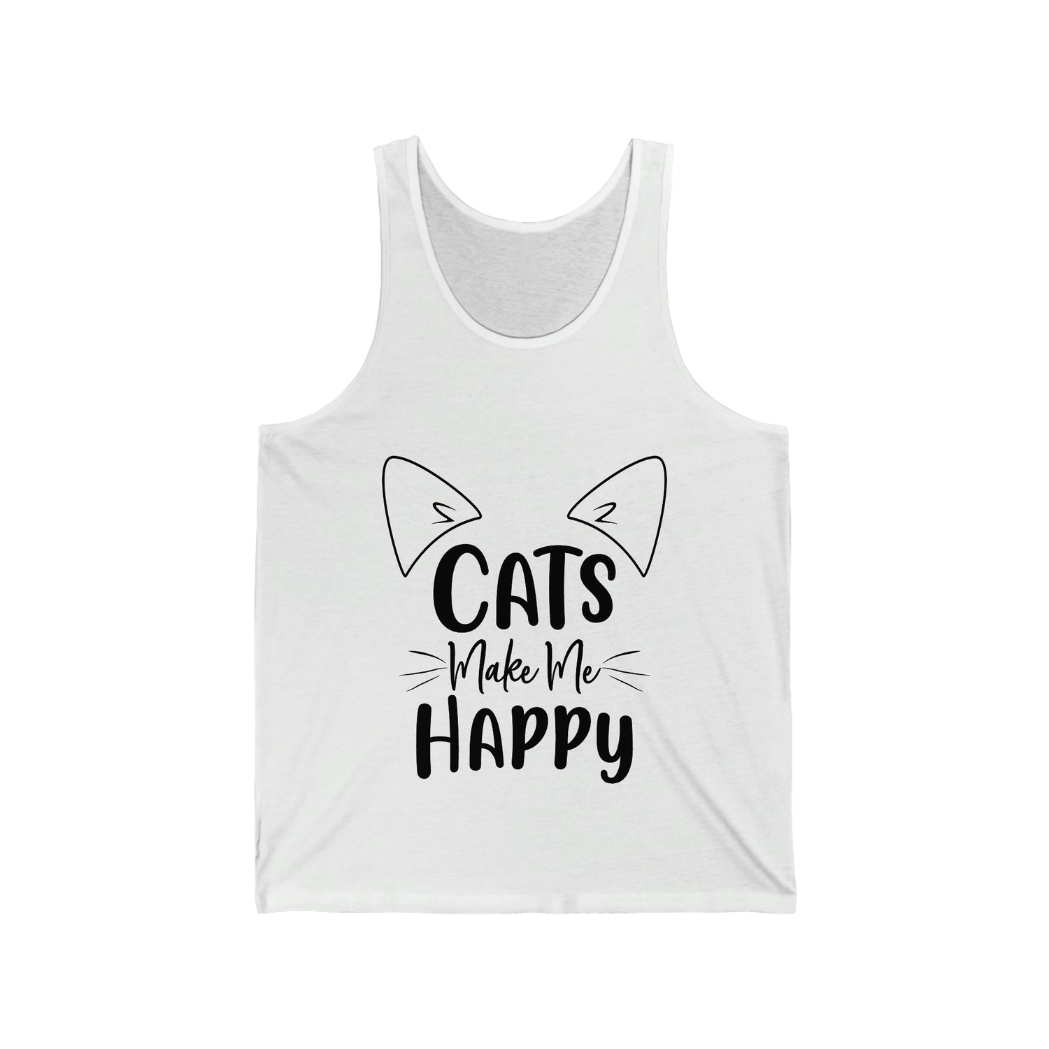 Cats Make Me Happy - Unisex Jersey Tank Top