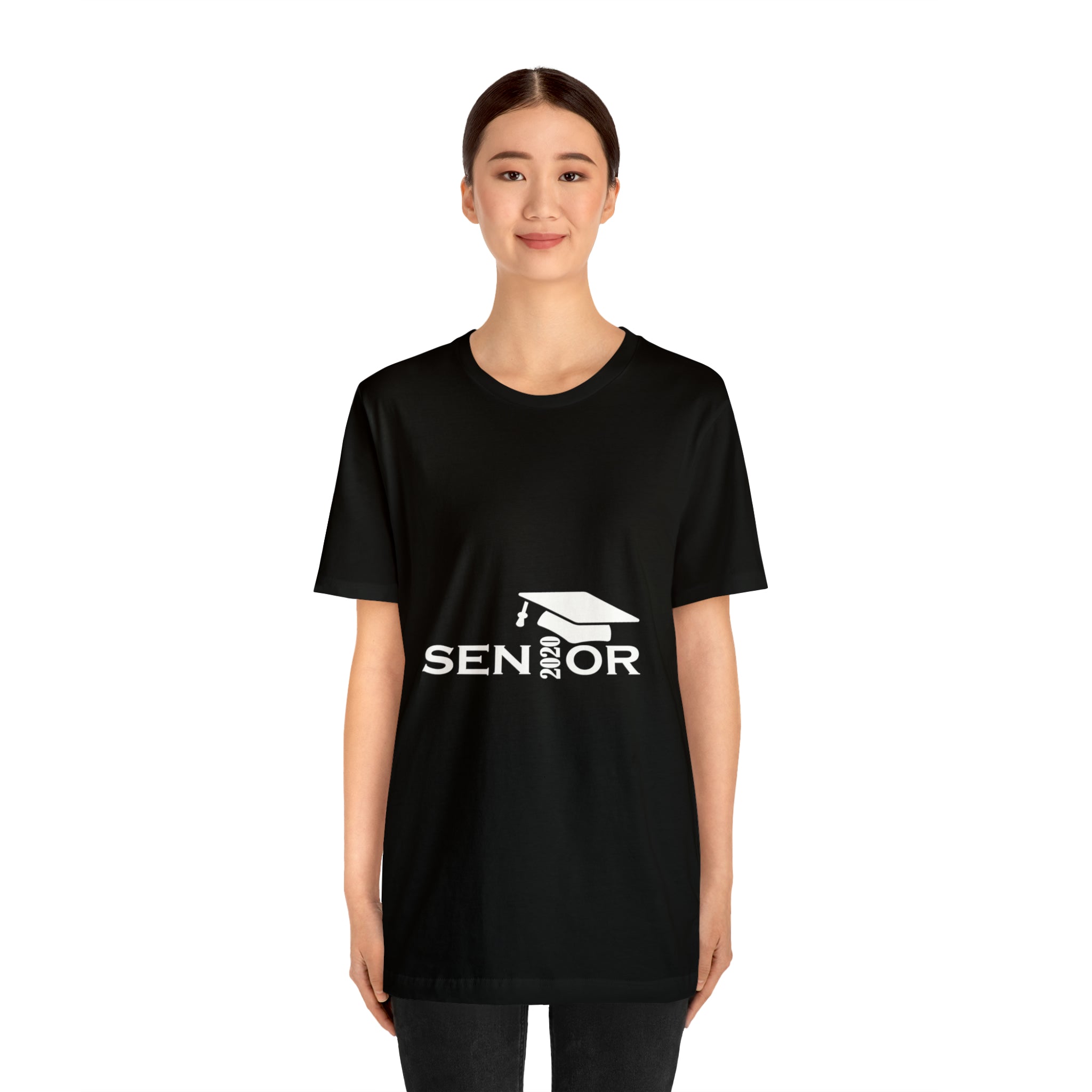 Senior Cap With Class Year Customizable - Unisex Jersey Short Sleeve Tee