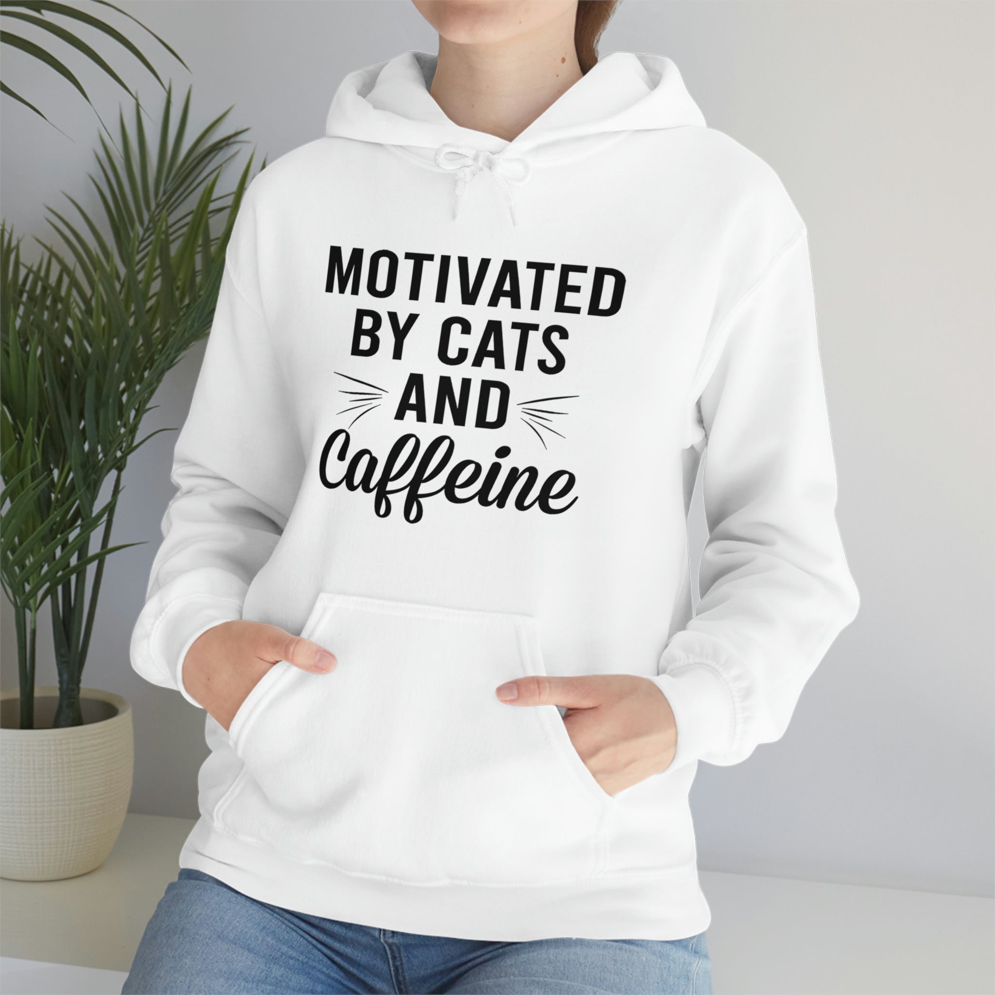 Motivated By Cats & Caffeine - Unisex Heavy Blend™ Hooded Sweatshirt