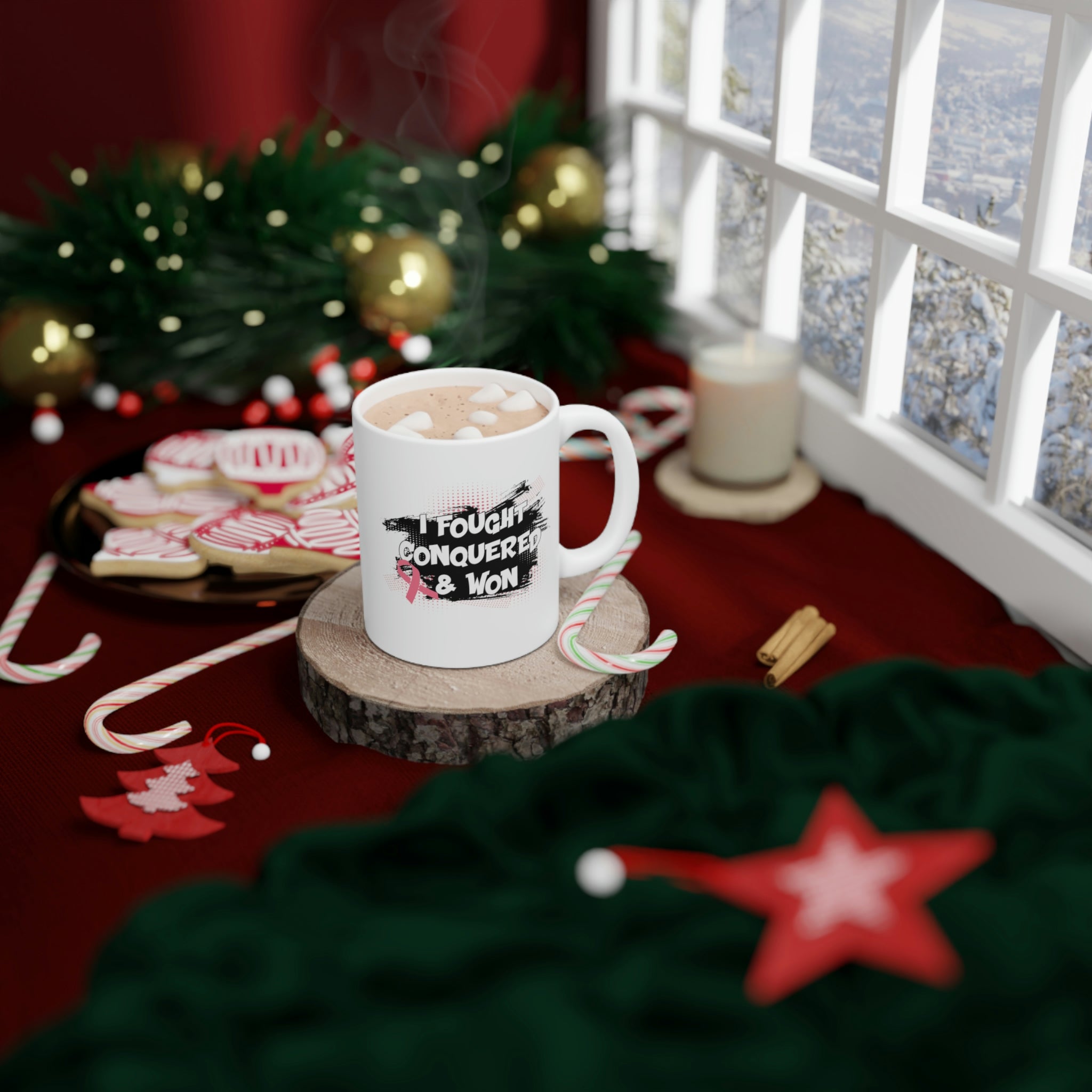 I Fought Conquered & Won - White Ceramic Mug 2 sizes Available