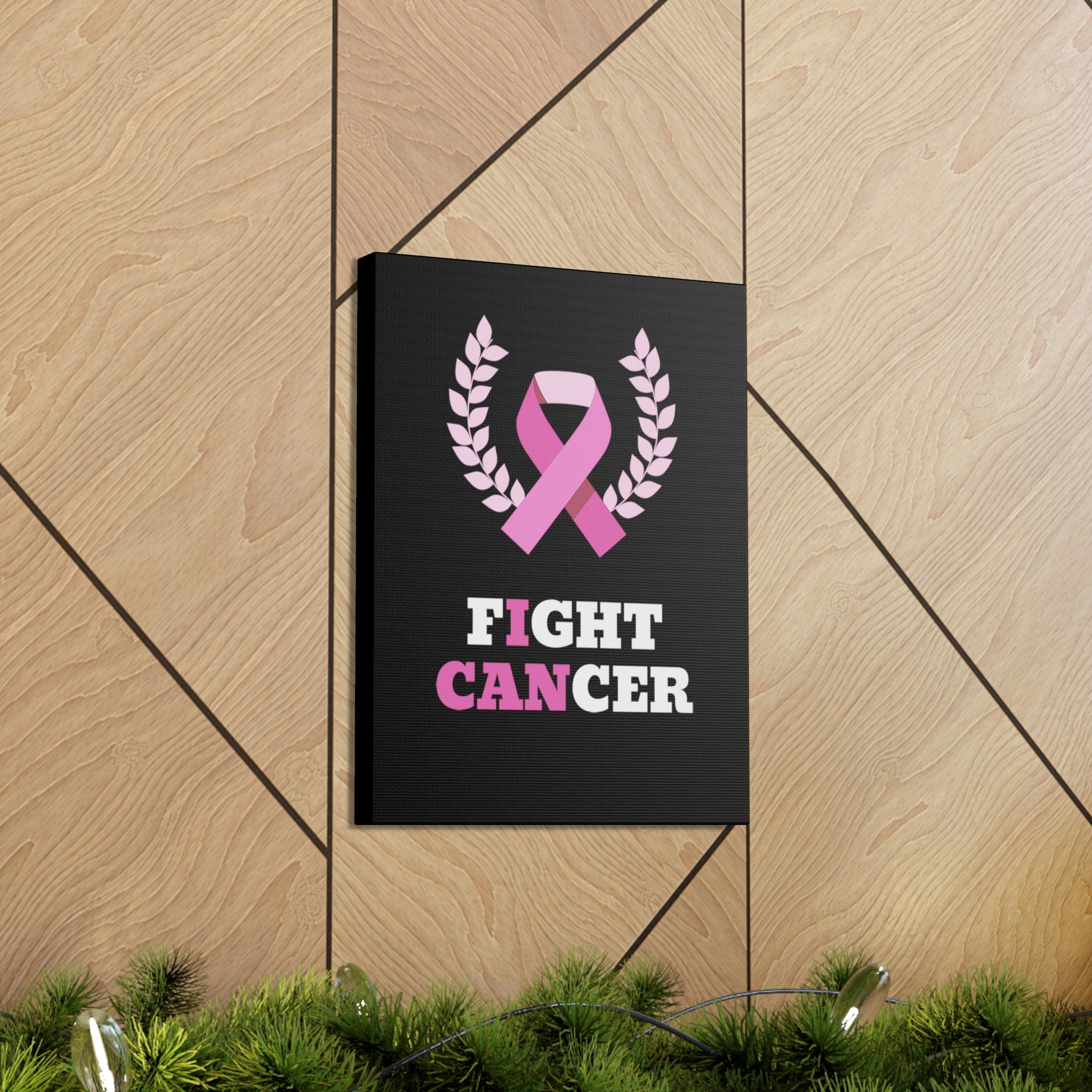 Fight Cancer I Can - Black Canvass Print