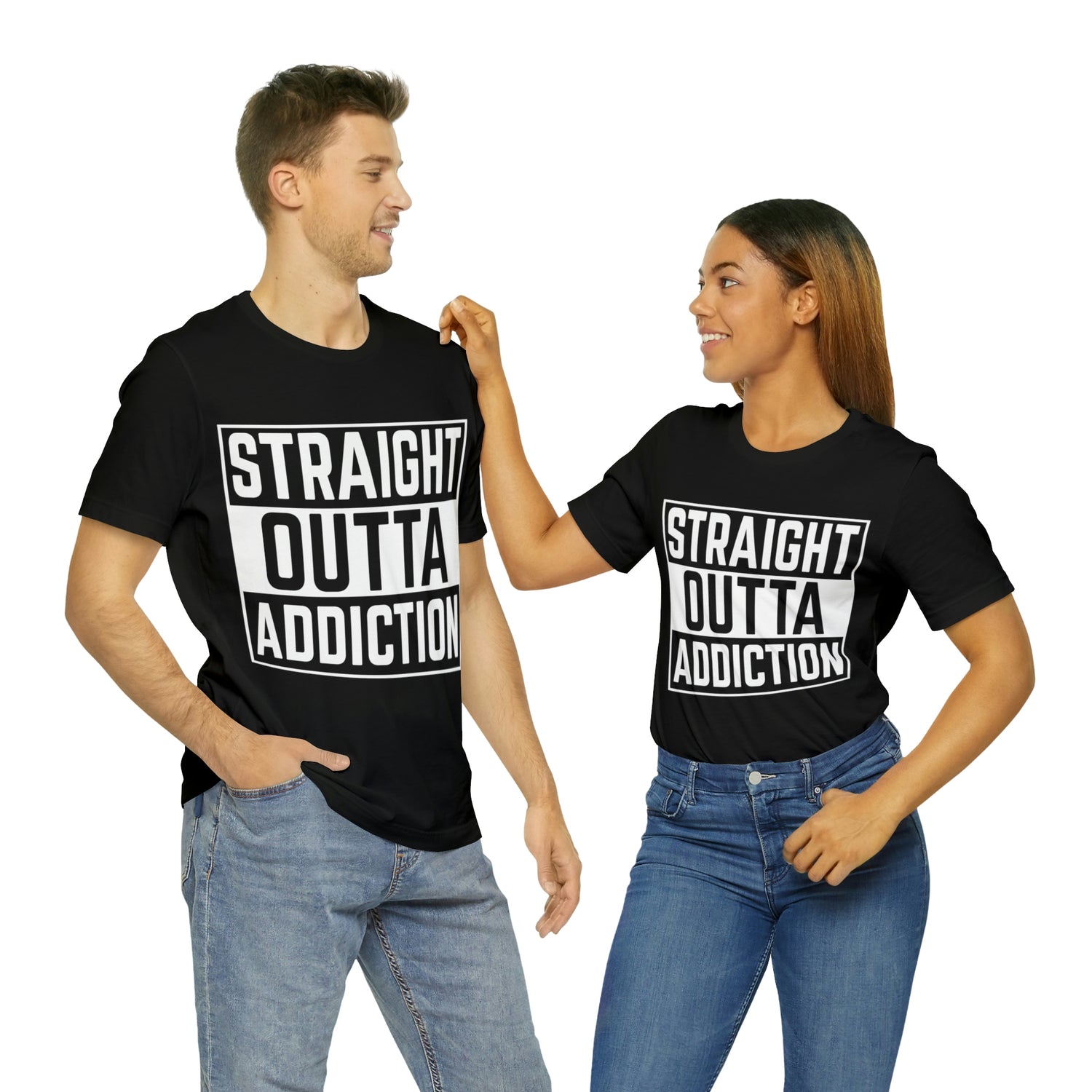 Straight Outta Addiction - Unisex Jersey Short Sleeve Tee