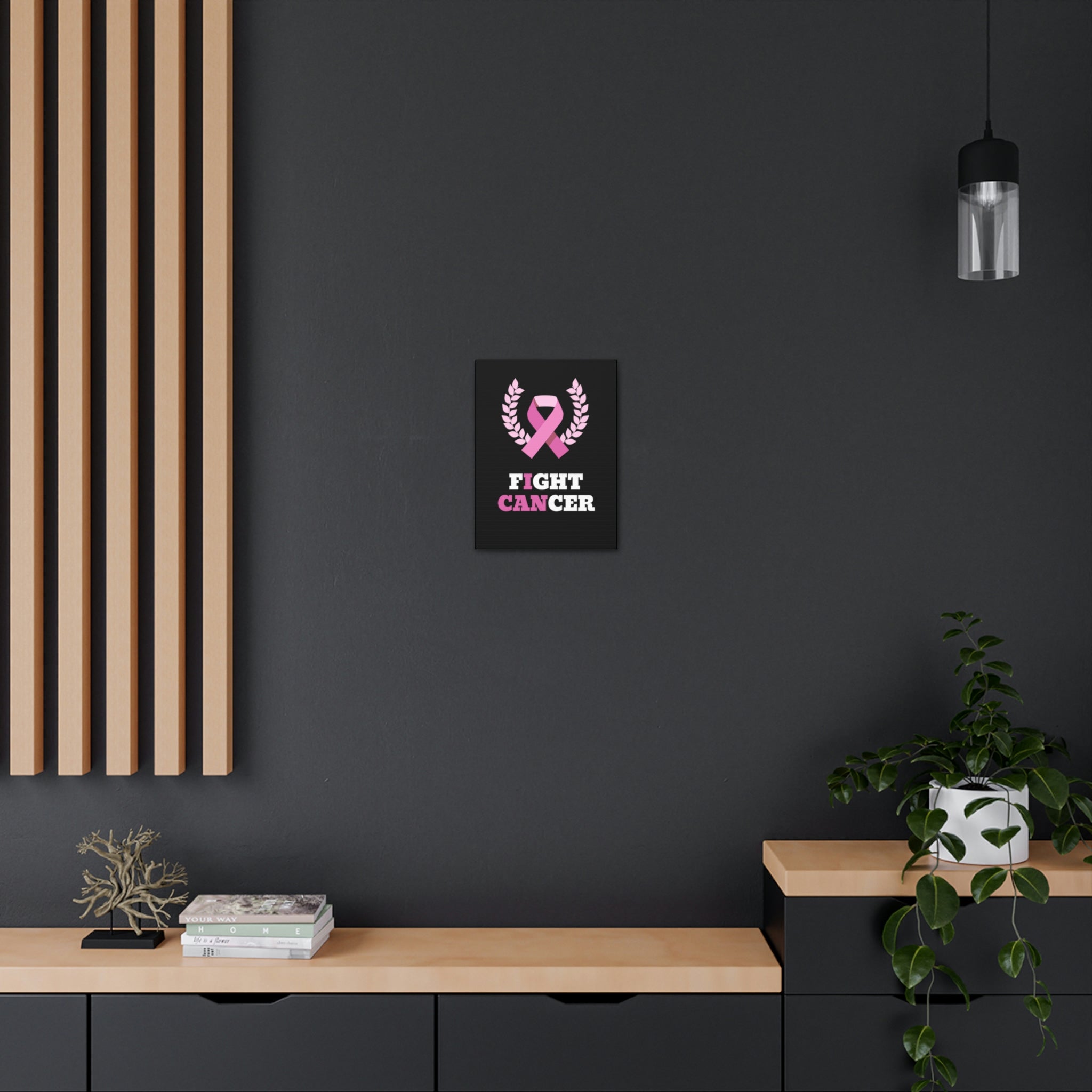 Fight Cancer I Can - Black Canvass Print