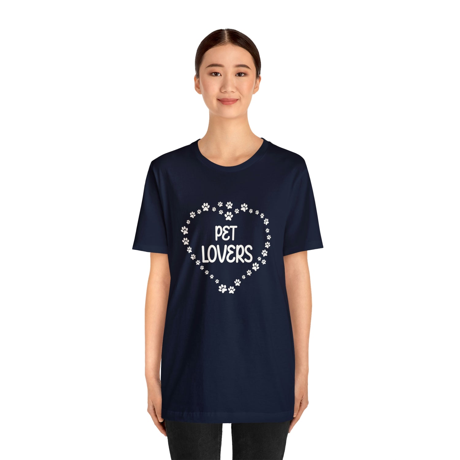 Pet Lovers With Paw Heart - Unisex Jersey Short Sleeve Tee