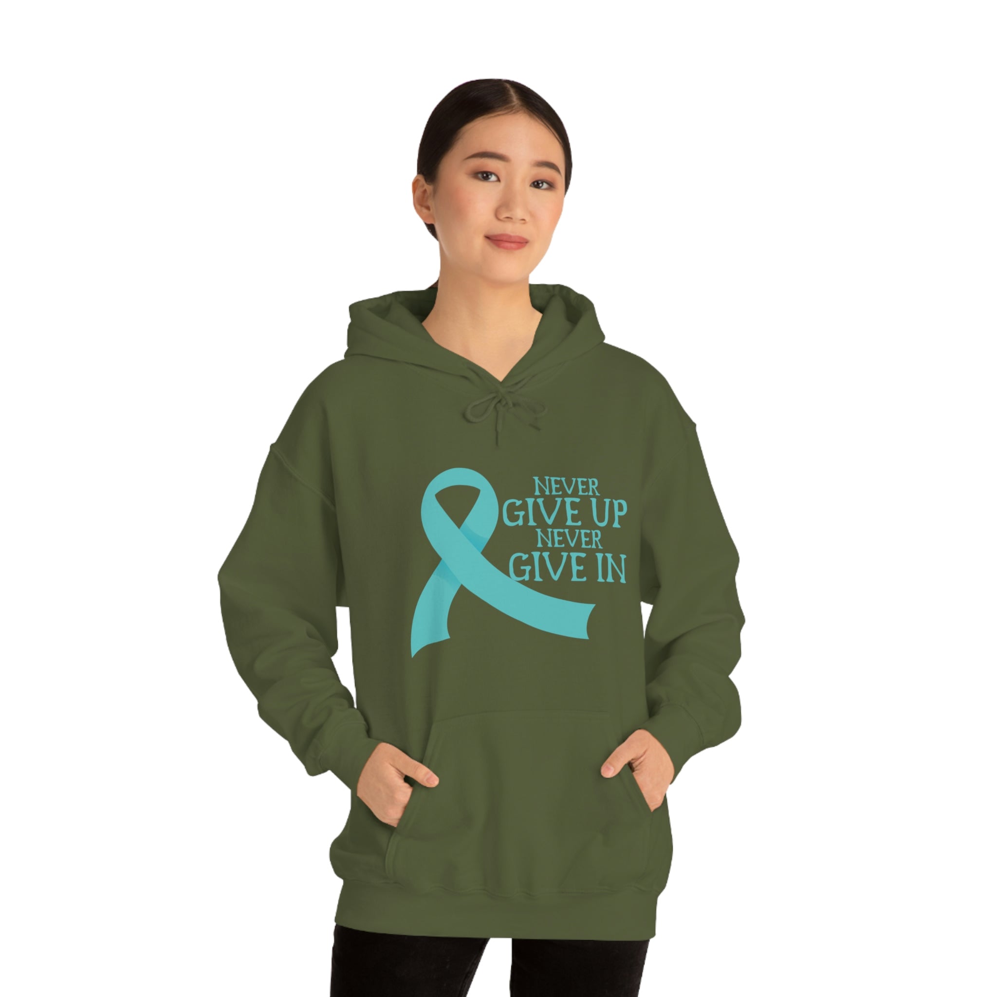 Never Give Up Never Give In - Unisex Heavy Blend™ Hooded Sweatshirt
