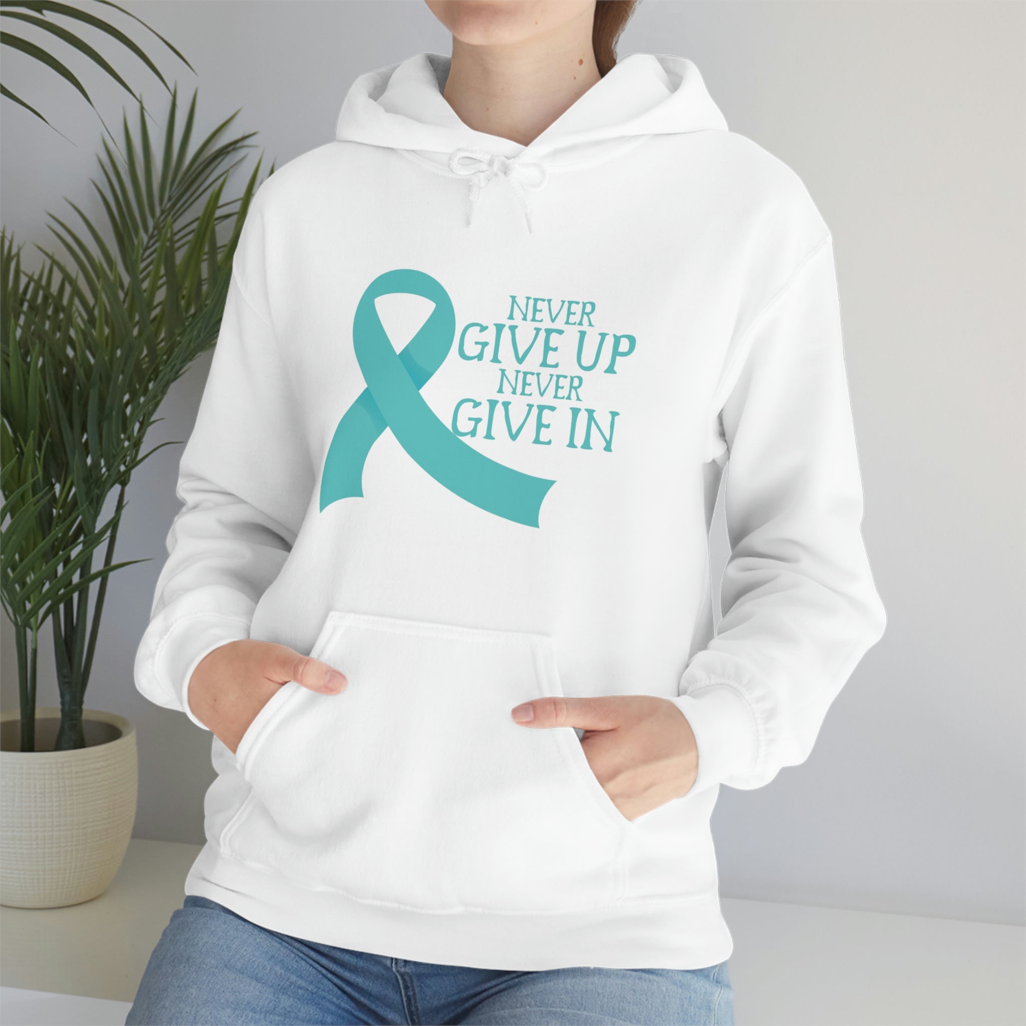 Never Give Up Never Give In - Unisex Heavy Blend™ Hooded Sweatshirt