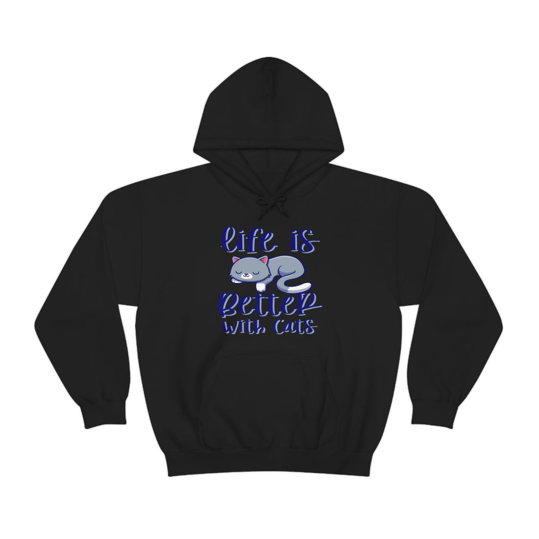 Life Is Better With Cats - Unisex Heavy Blend™ Hooded Sweatshirt