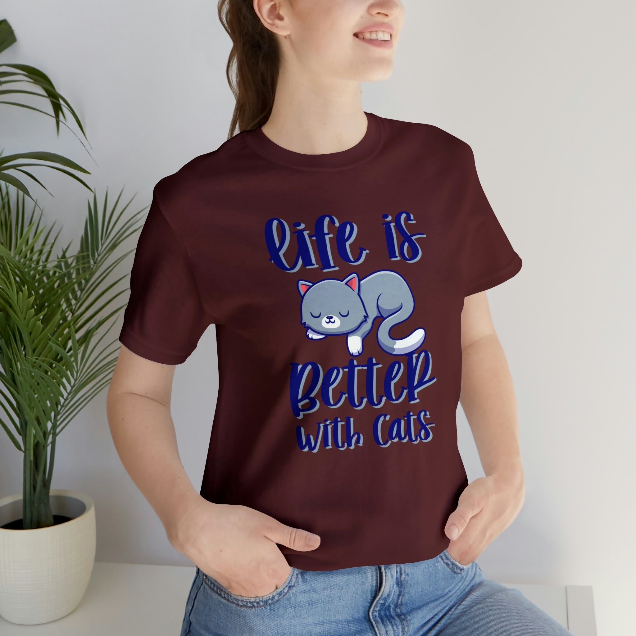 Life Is Better With Cats - Unisex Jersey Short Sleeve Tee