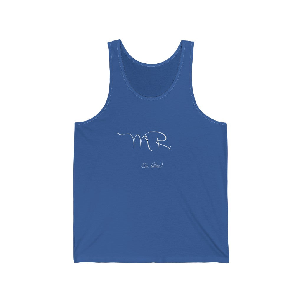 Mr. Established Wedding Date Customizable - Unisex Jersey Tank Top