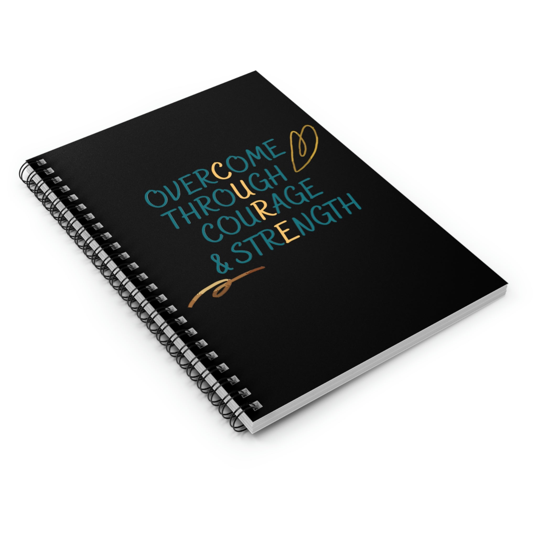 Overcome Through Courage and Strength - Spiral Notebook - Ruled Line