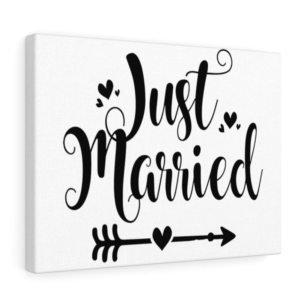 Just Married - White Canvas Print